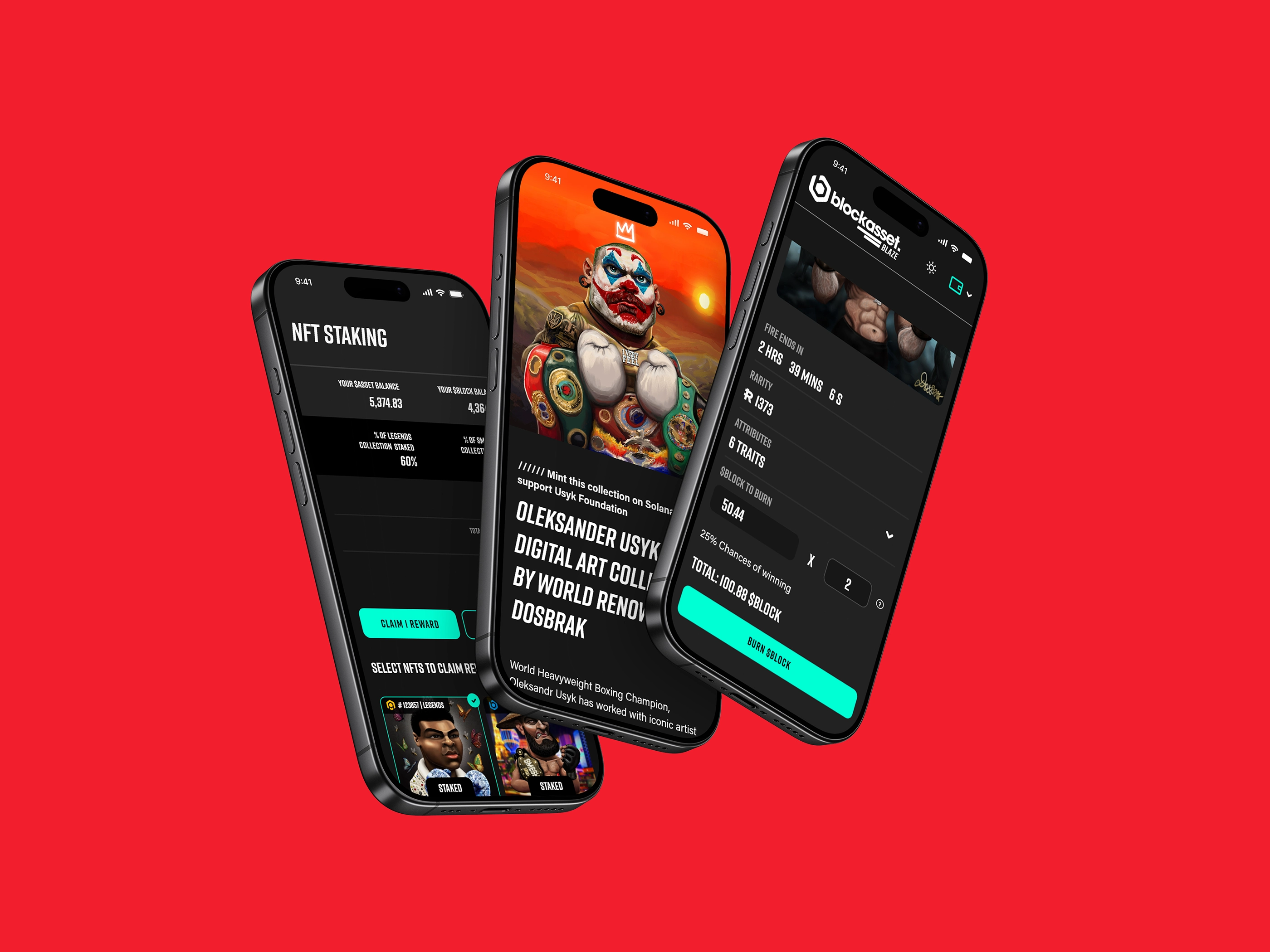 blockasset products on cell phone screens