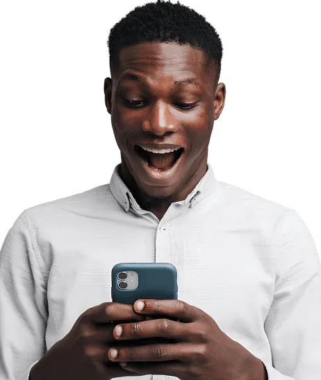 Homme qui reçoit notification de la part de OUF Services