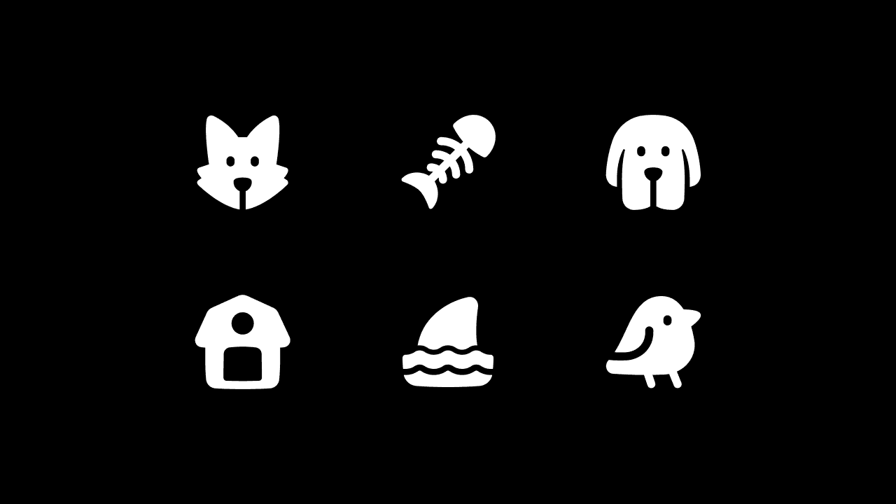 Plump Solid Animal Icon Set