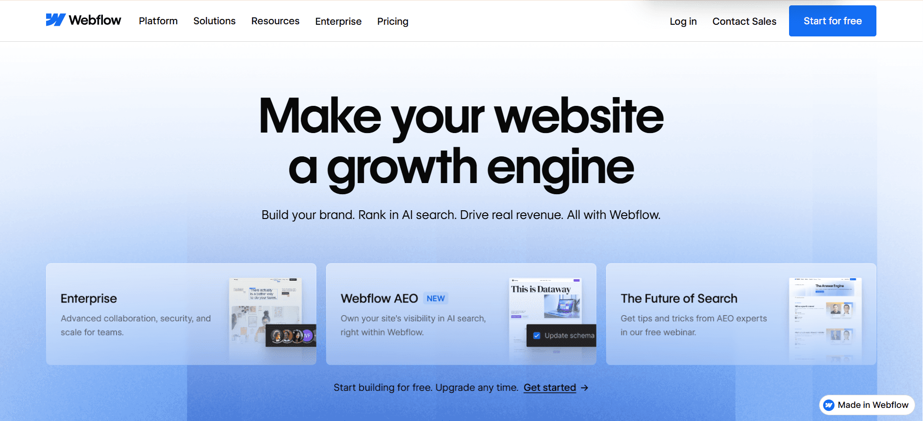 Webflow no code website builder