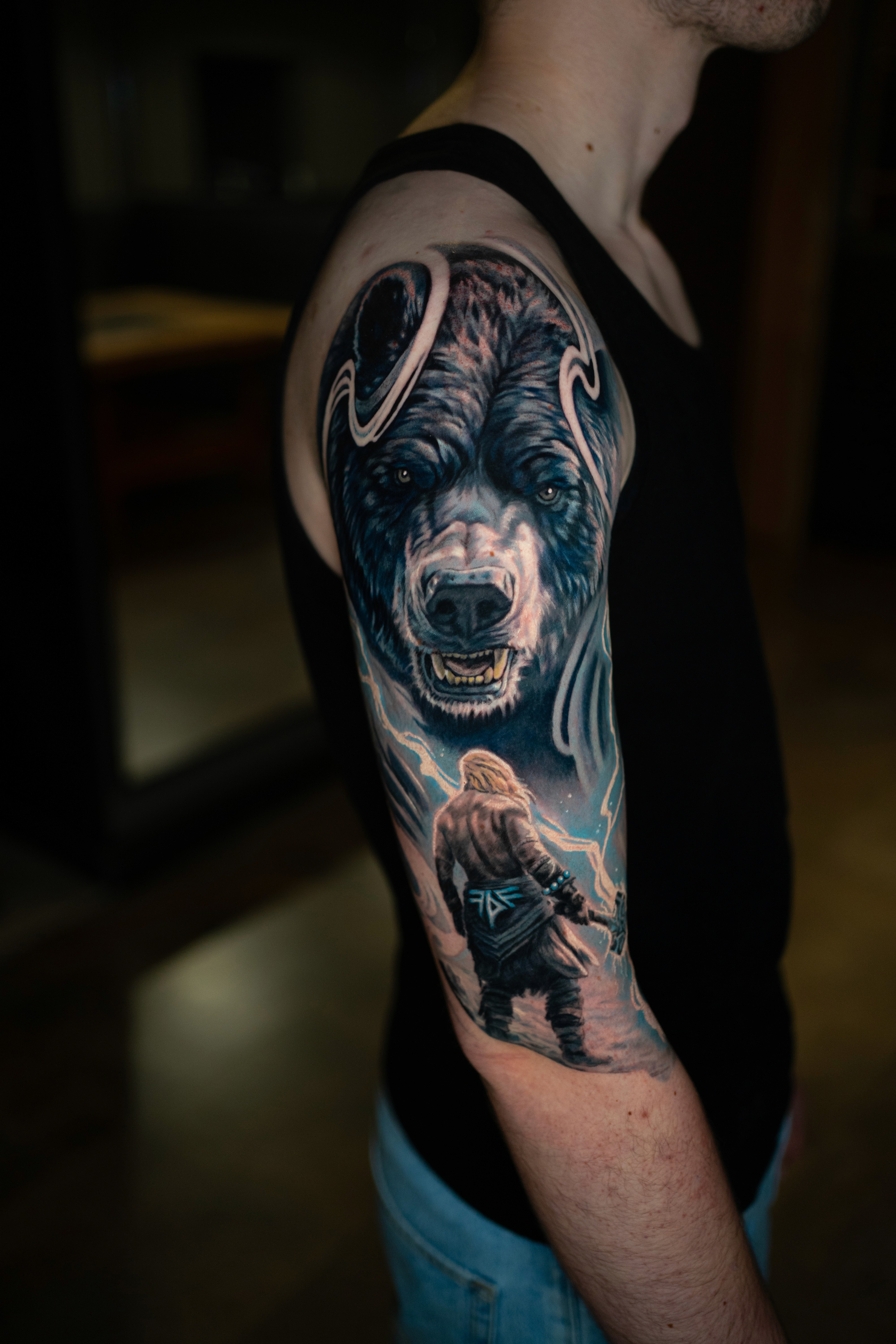 Color realism tattoo portrait in Riga