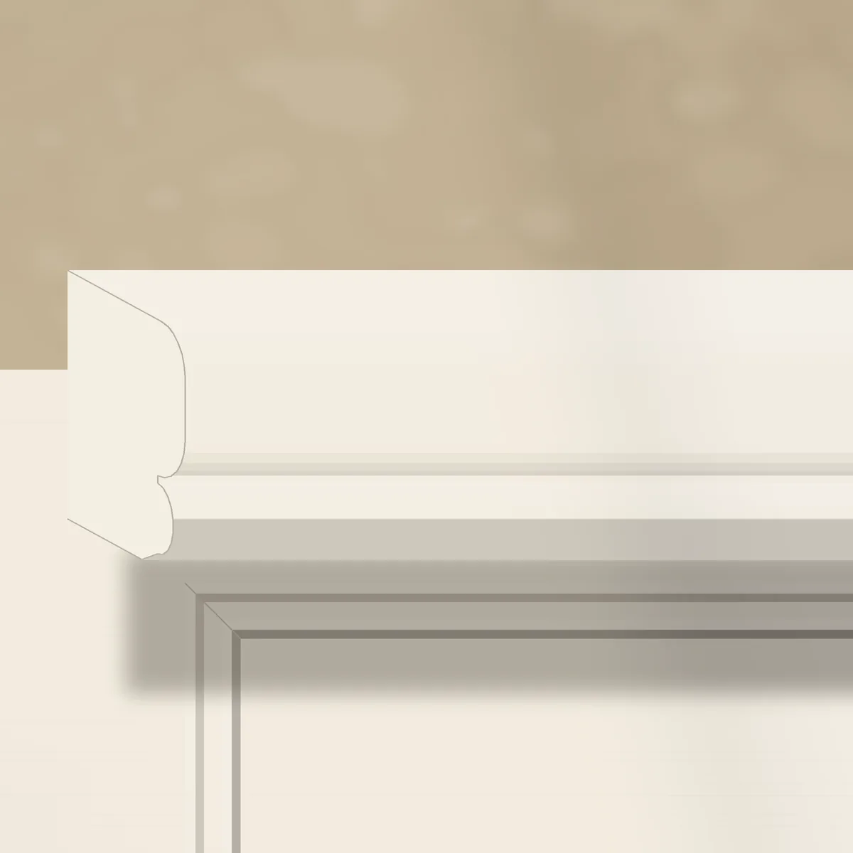 Chair rail profile along the top of the wainscoting
