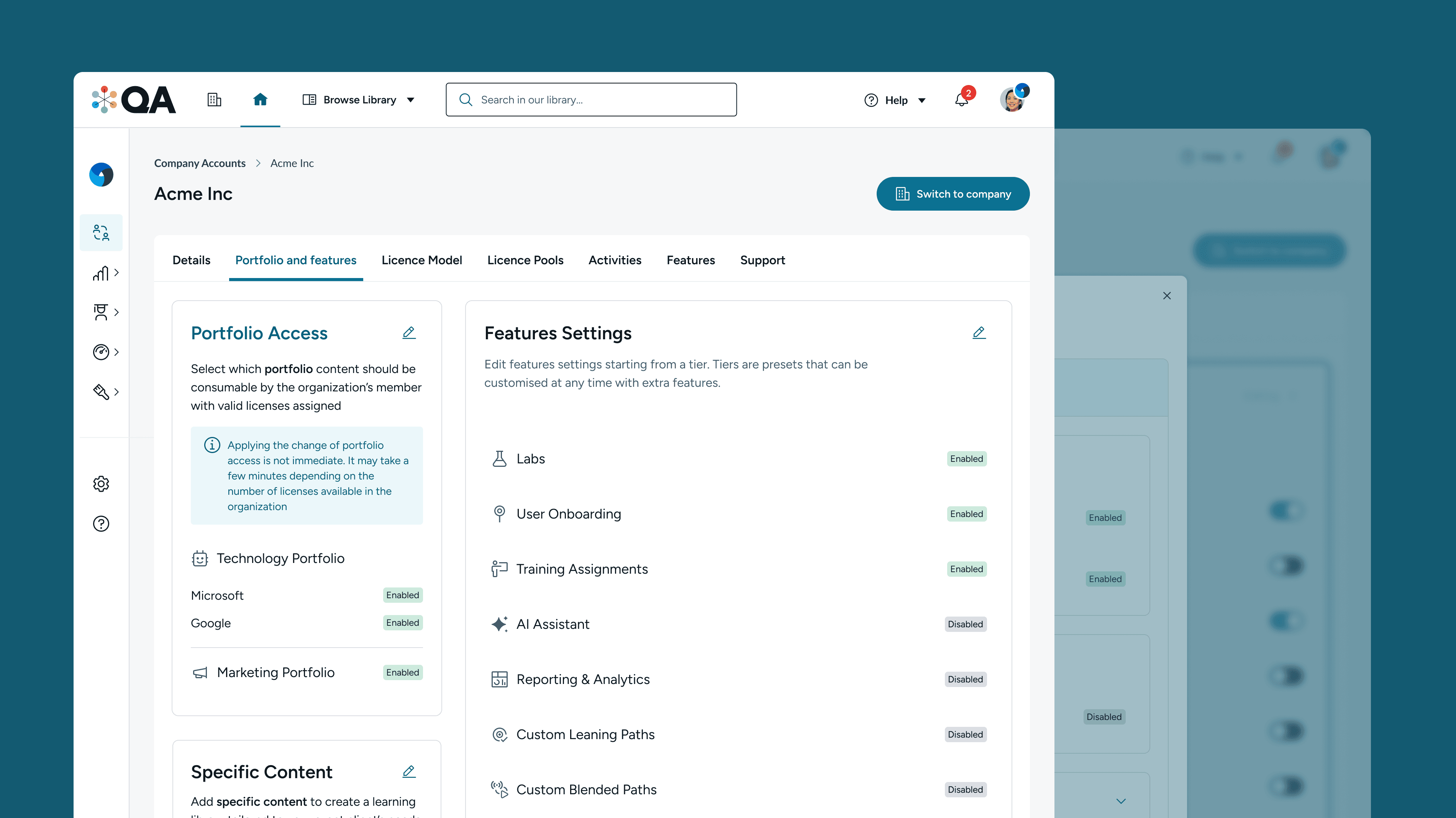 UI of AI assistant illustrating chat and and text selection