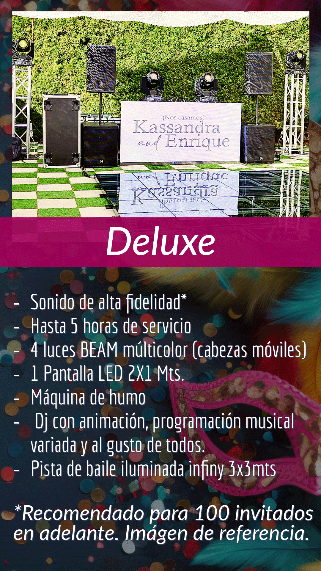 muestra de montaje de karaoke Mixing Discomóvil