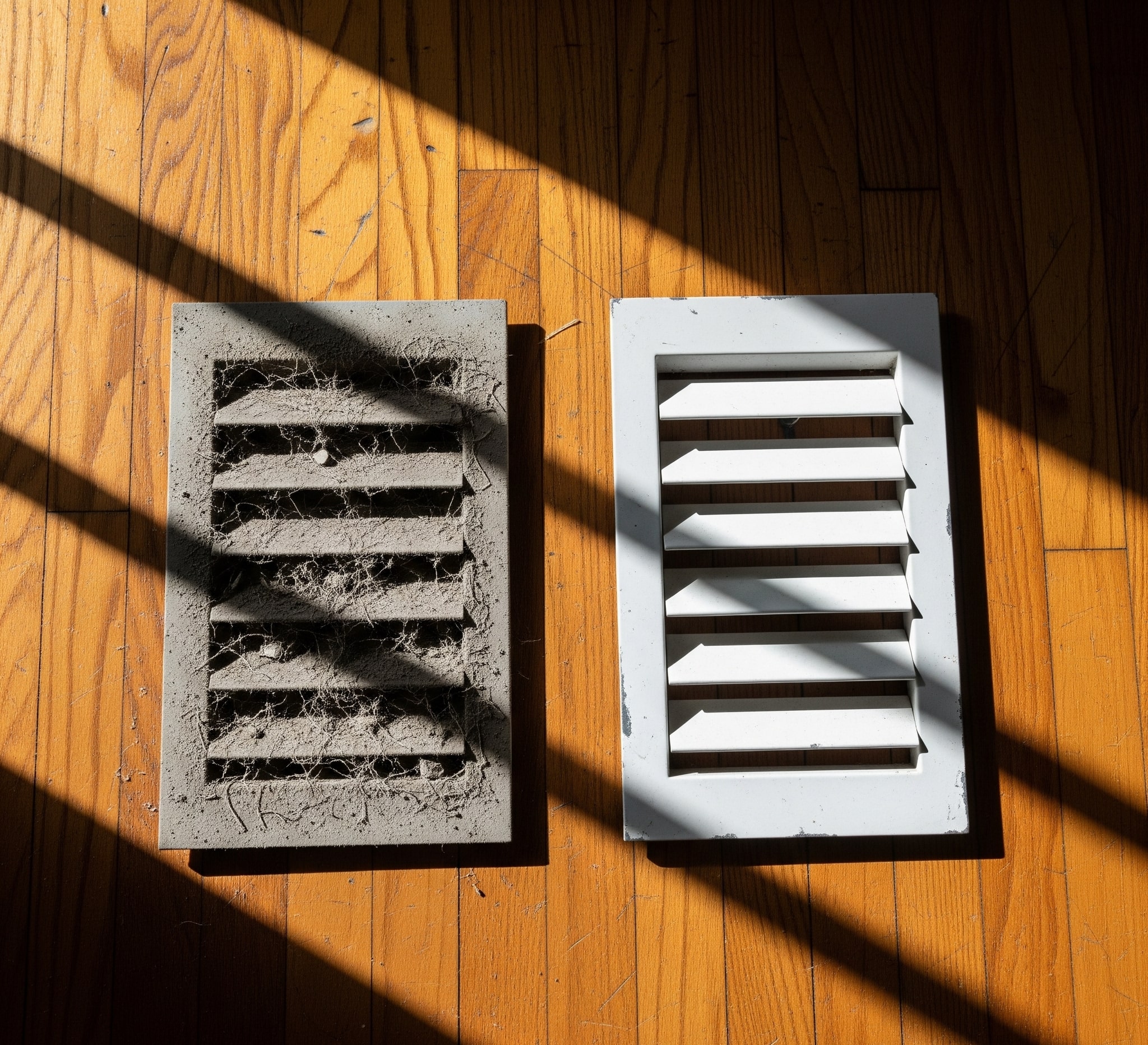 Before/after vent cleaning — North Plains