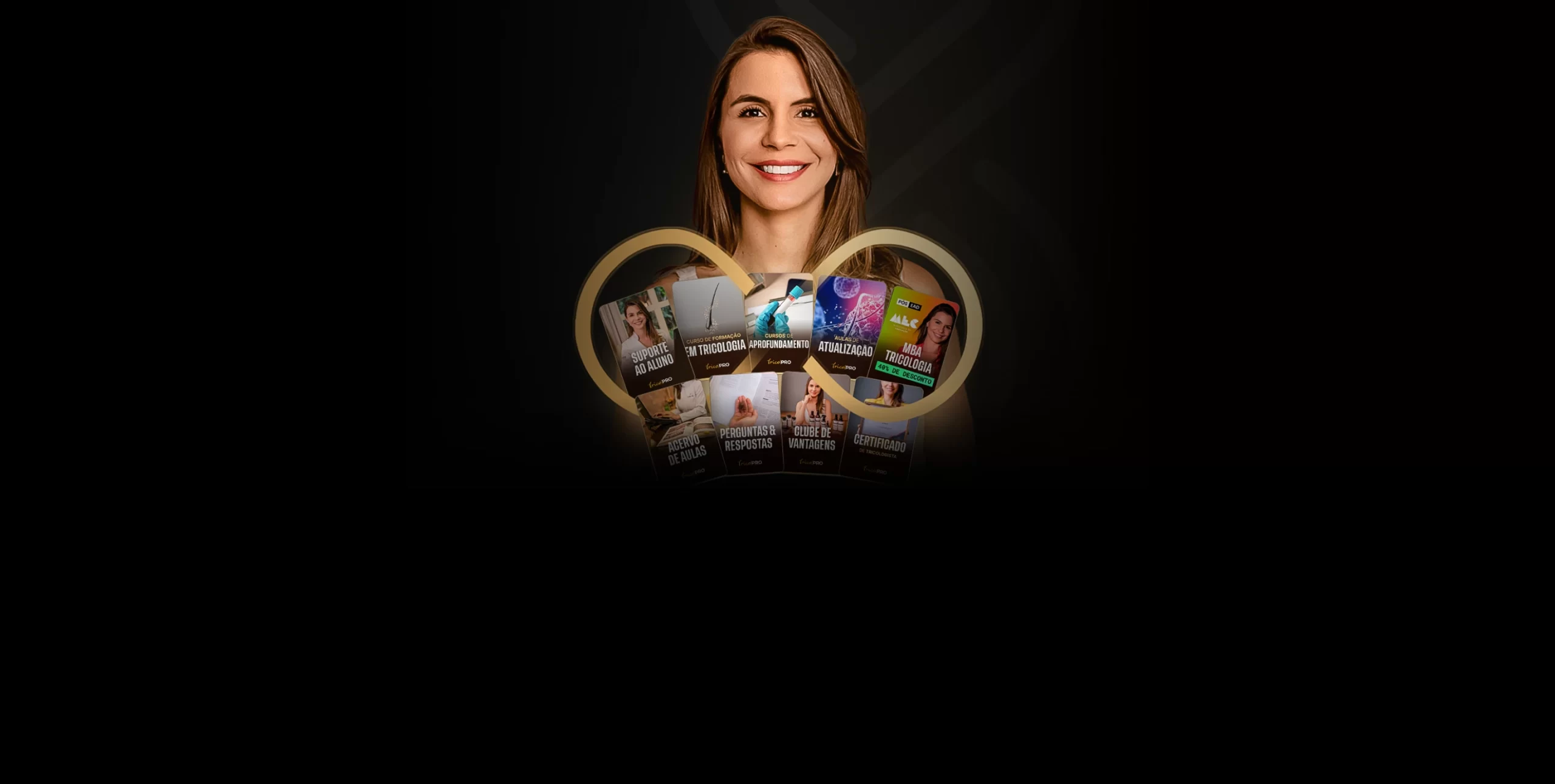 Profa. Tatiele Katzer com os materiais do TricoPRO Vitalício