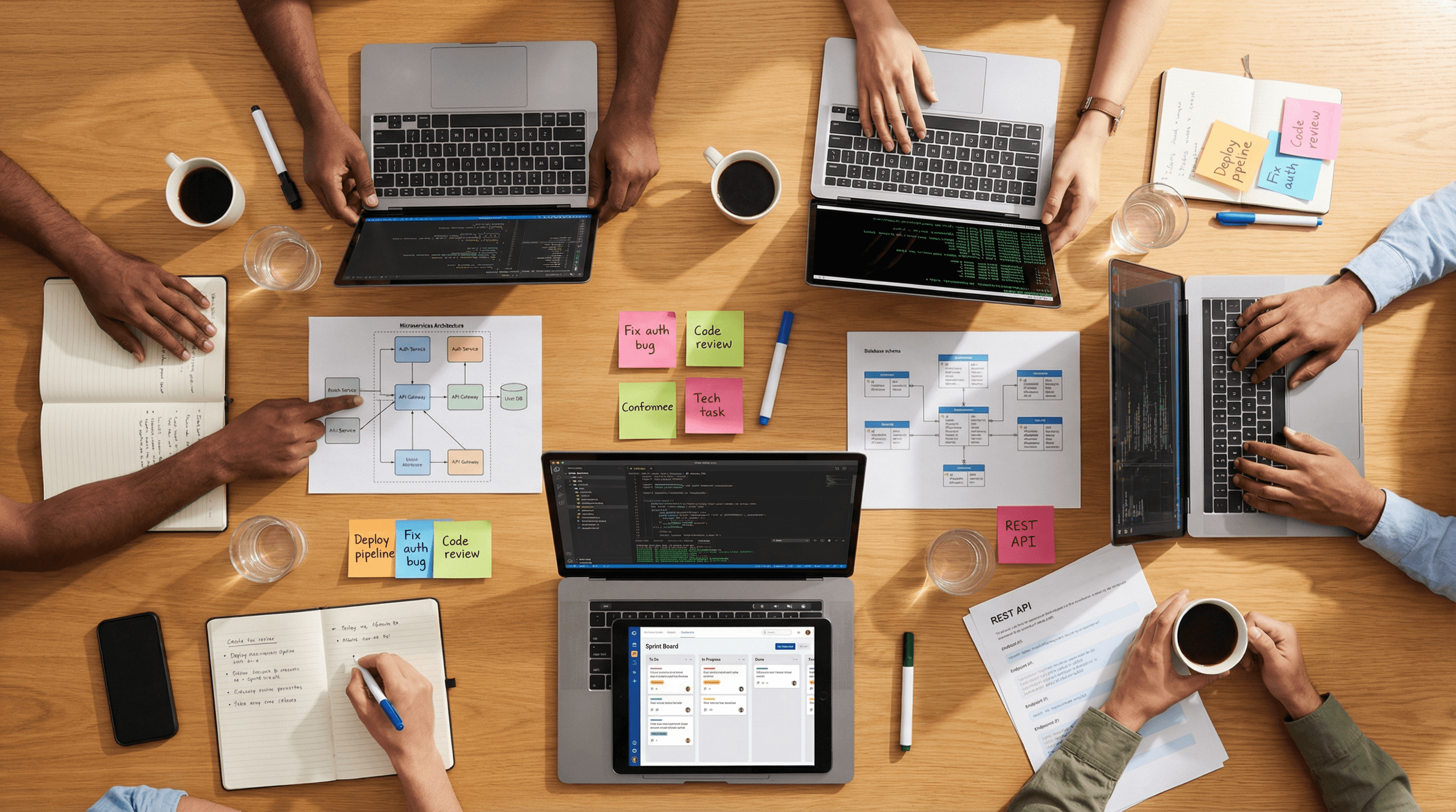 Man with a laptop walking to a store