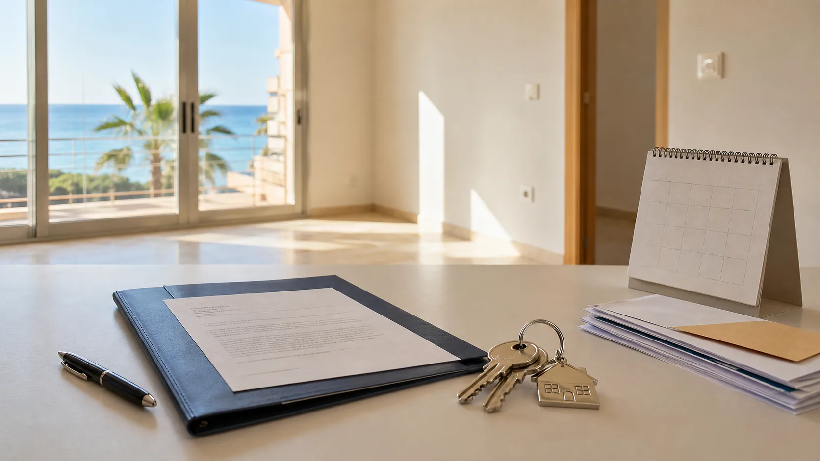 Propietario revisando un contrato de alquiler de una vivienda en Cambrils
