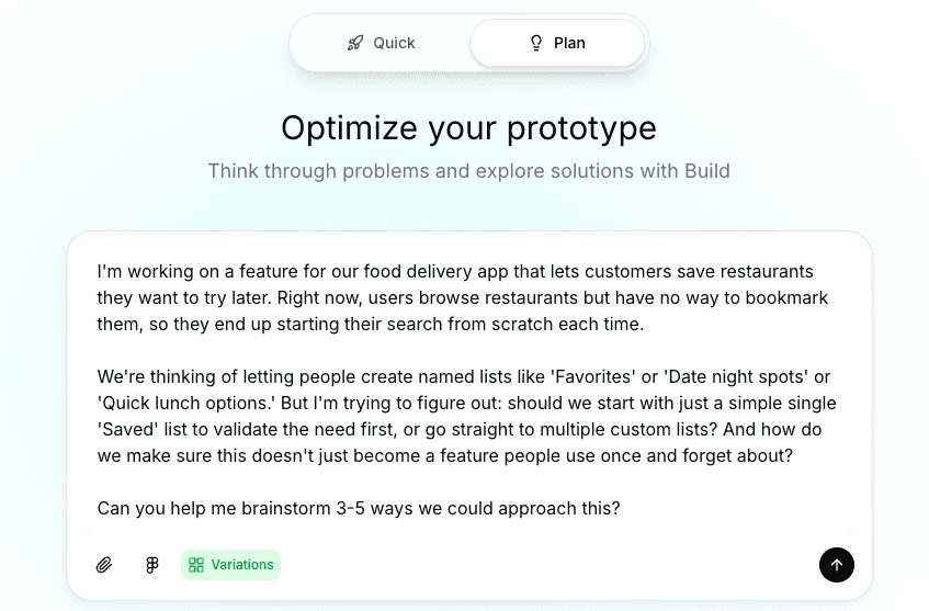 Reforge build plan mode