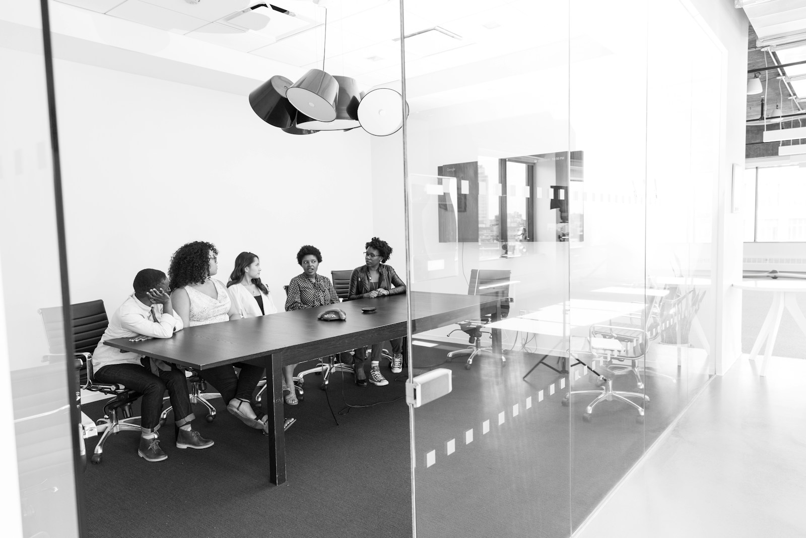 Meeting in a modern office