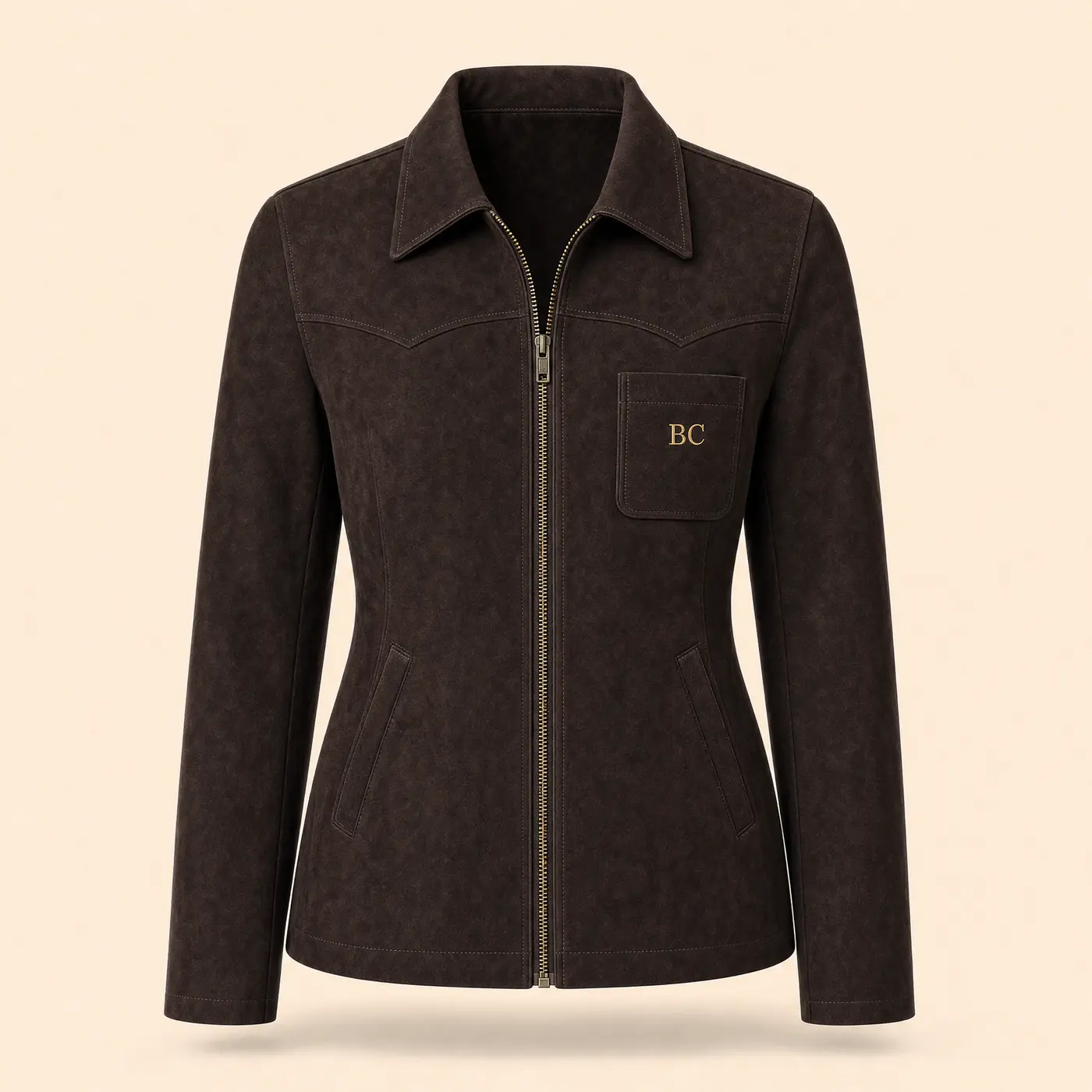 Women’s Dark-Brown Faux-Suede BC Work Jacket