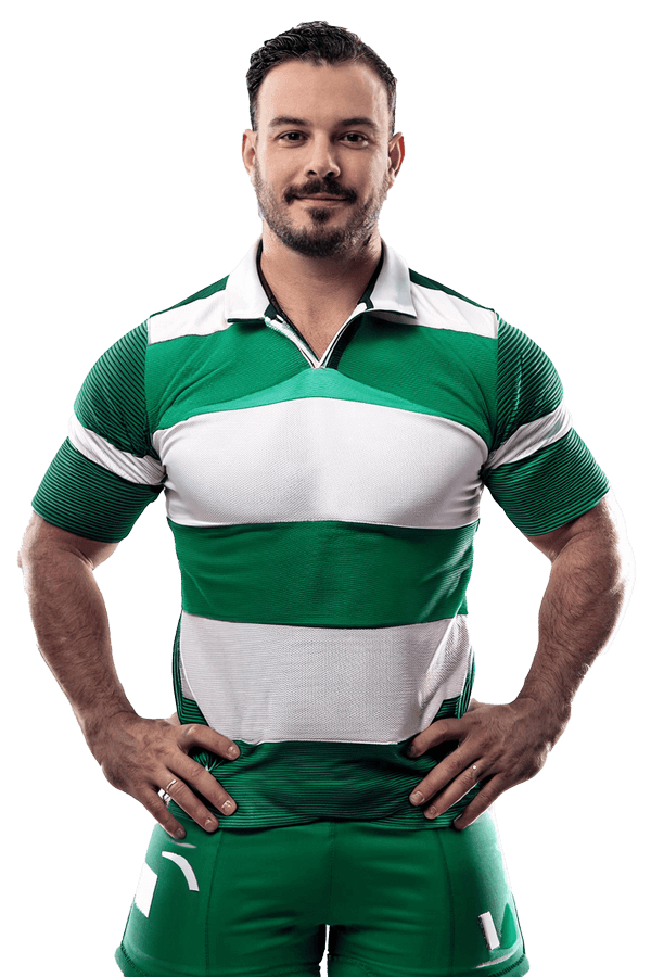 Player standing for camera.
