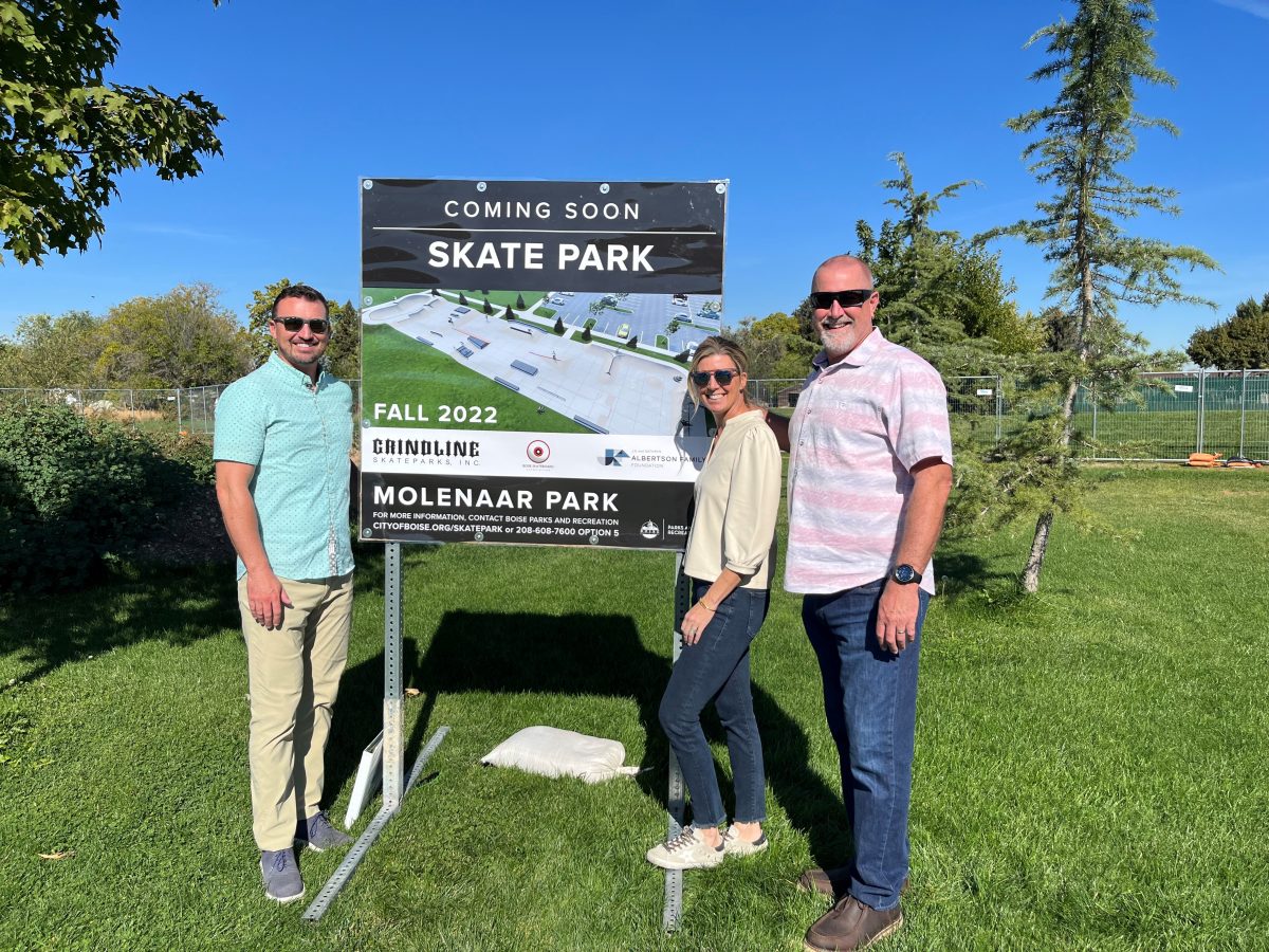 The JKAF team at the groundbreaking of Molenaar SKate Park: Darren Howard, Jamie Jo Scott, and Roger Quarles