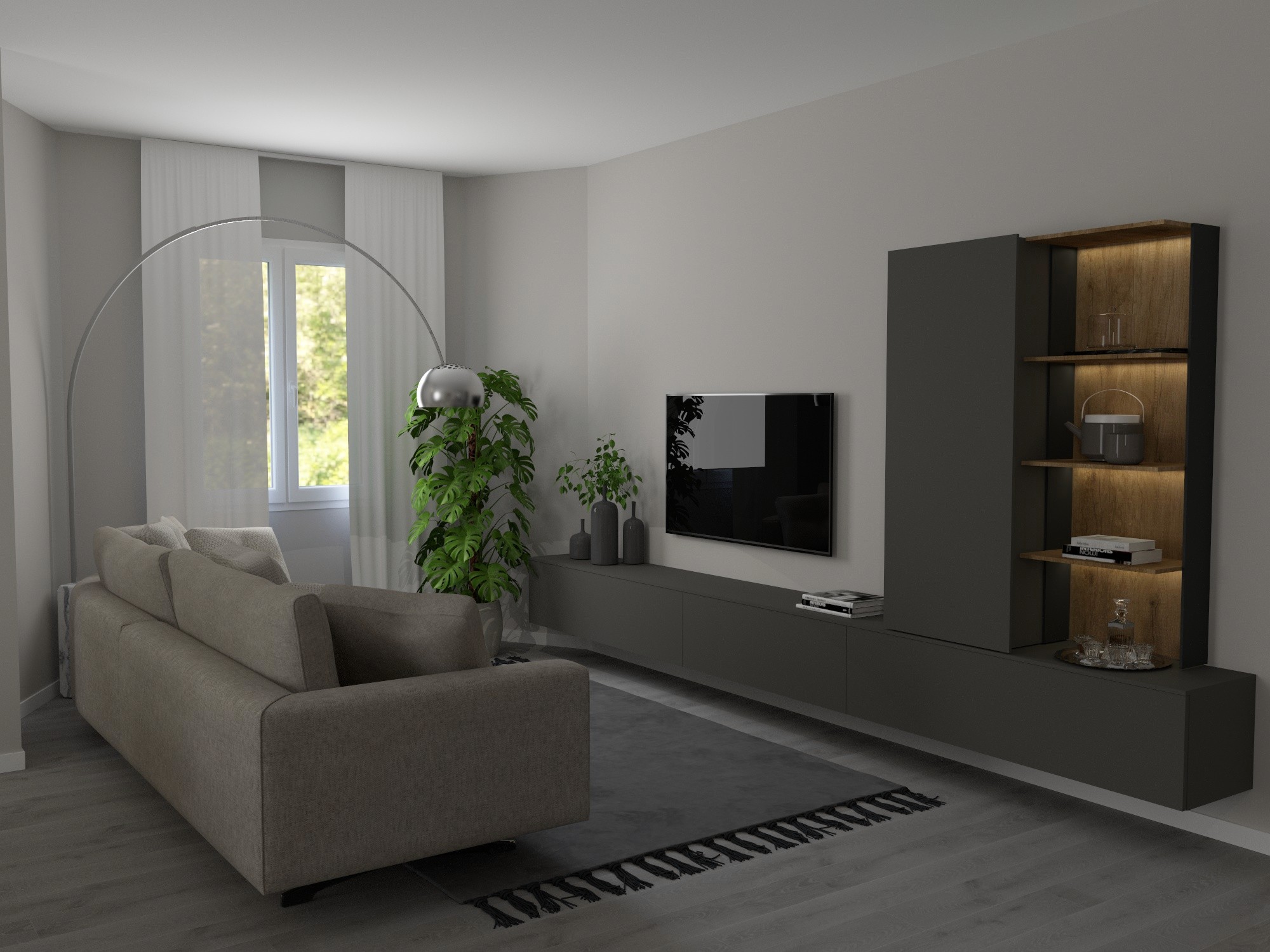 Rinnovo arredamento salotto di una casa anni '70