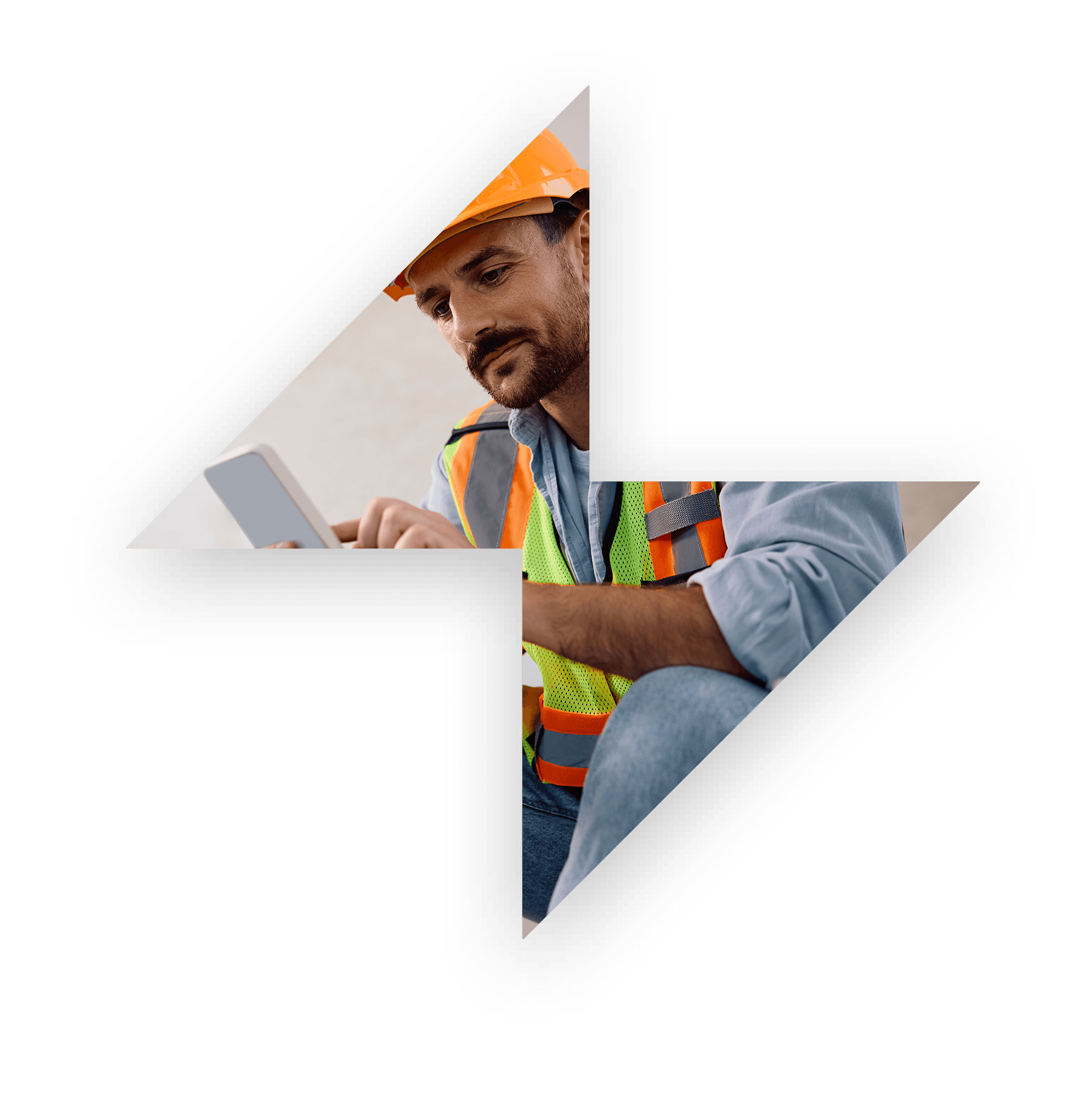 worker using phone snapinsight application in the shape of a spark