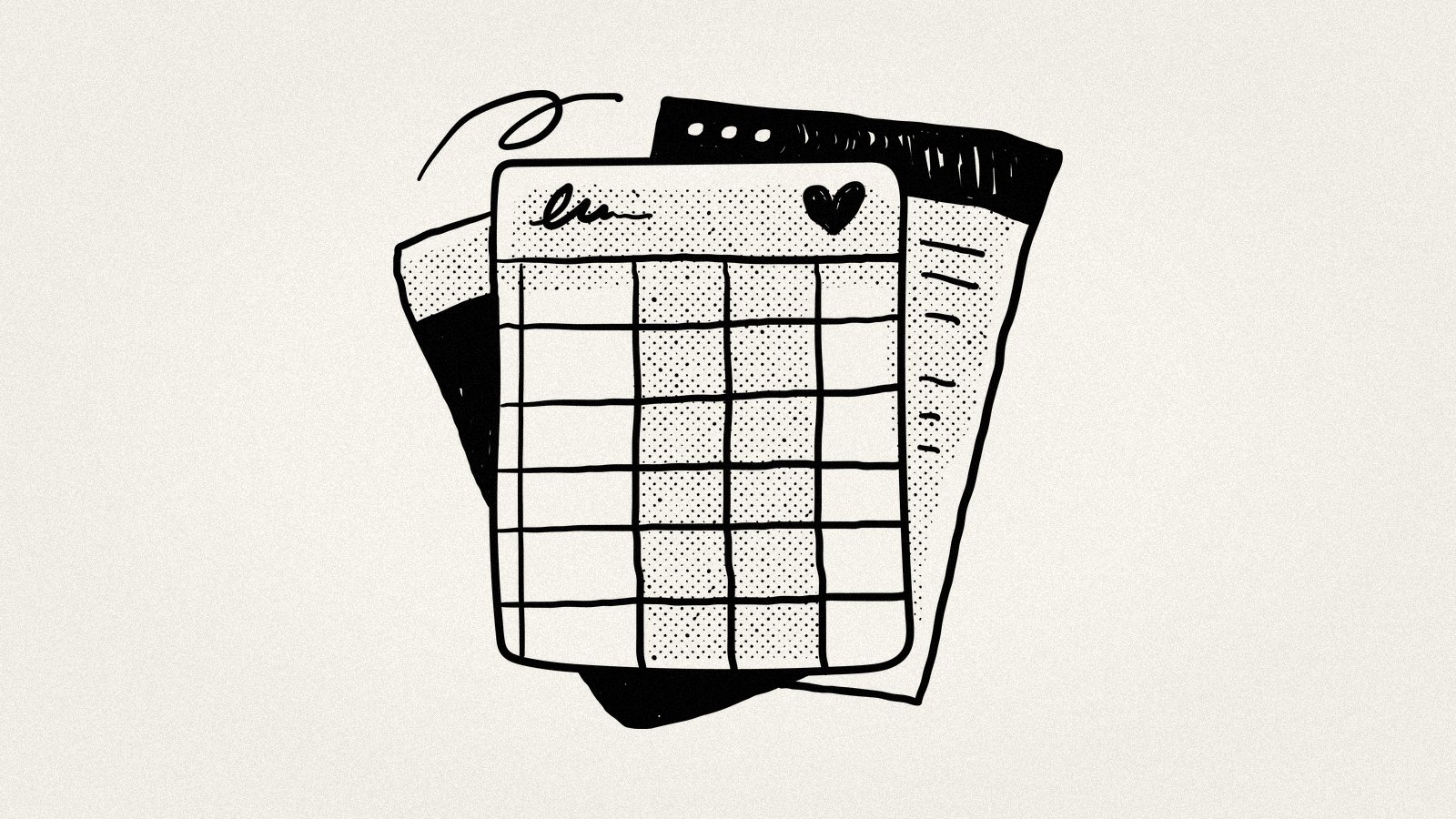 A stack of structured grid documents — the competitive matrix framework that organises competitor data into a visual format for strategic comparison
