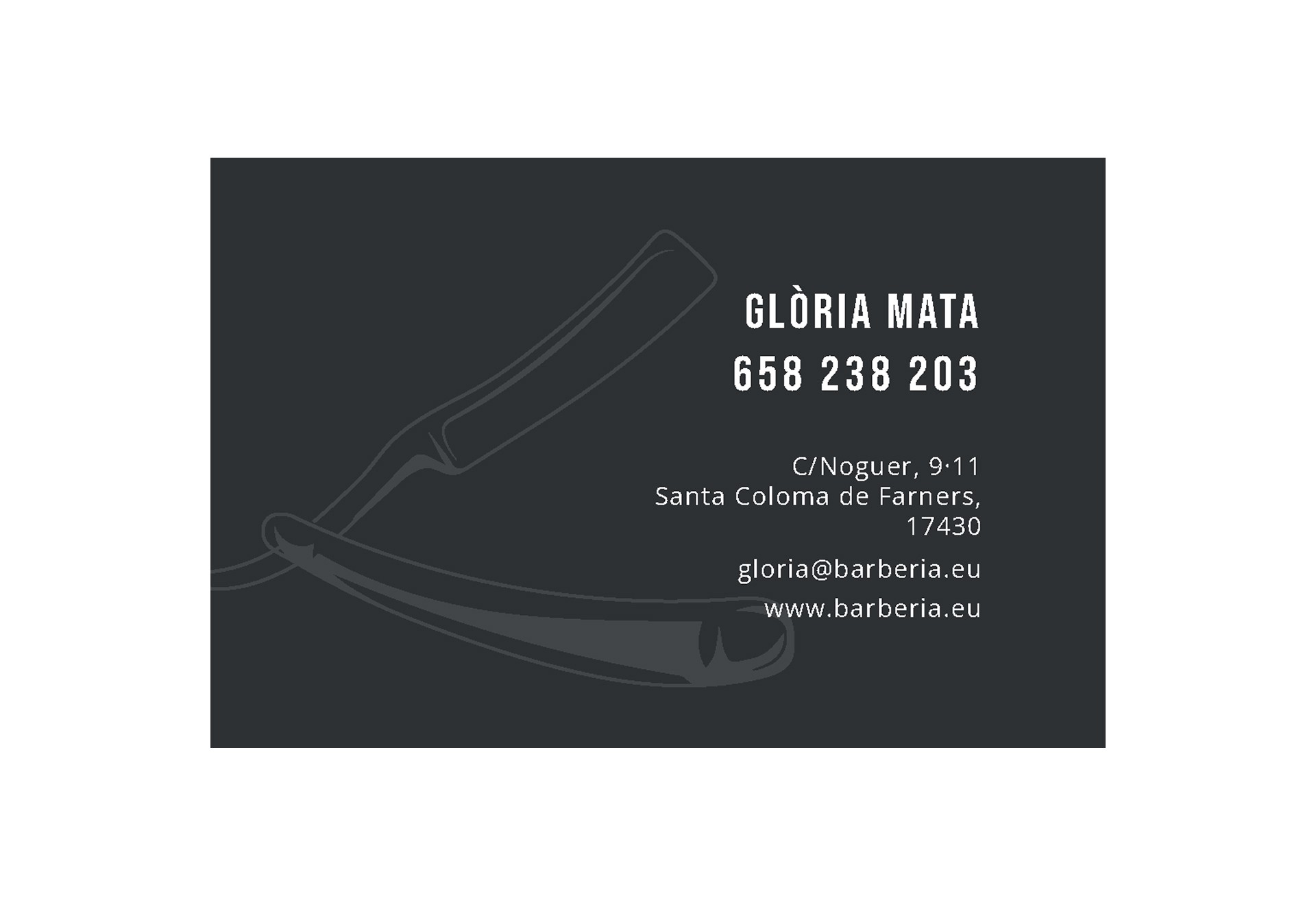 Tarjeta de visita de La Barberia