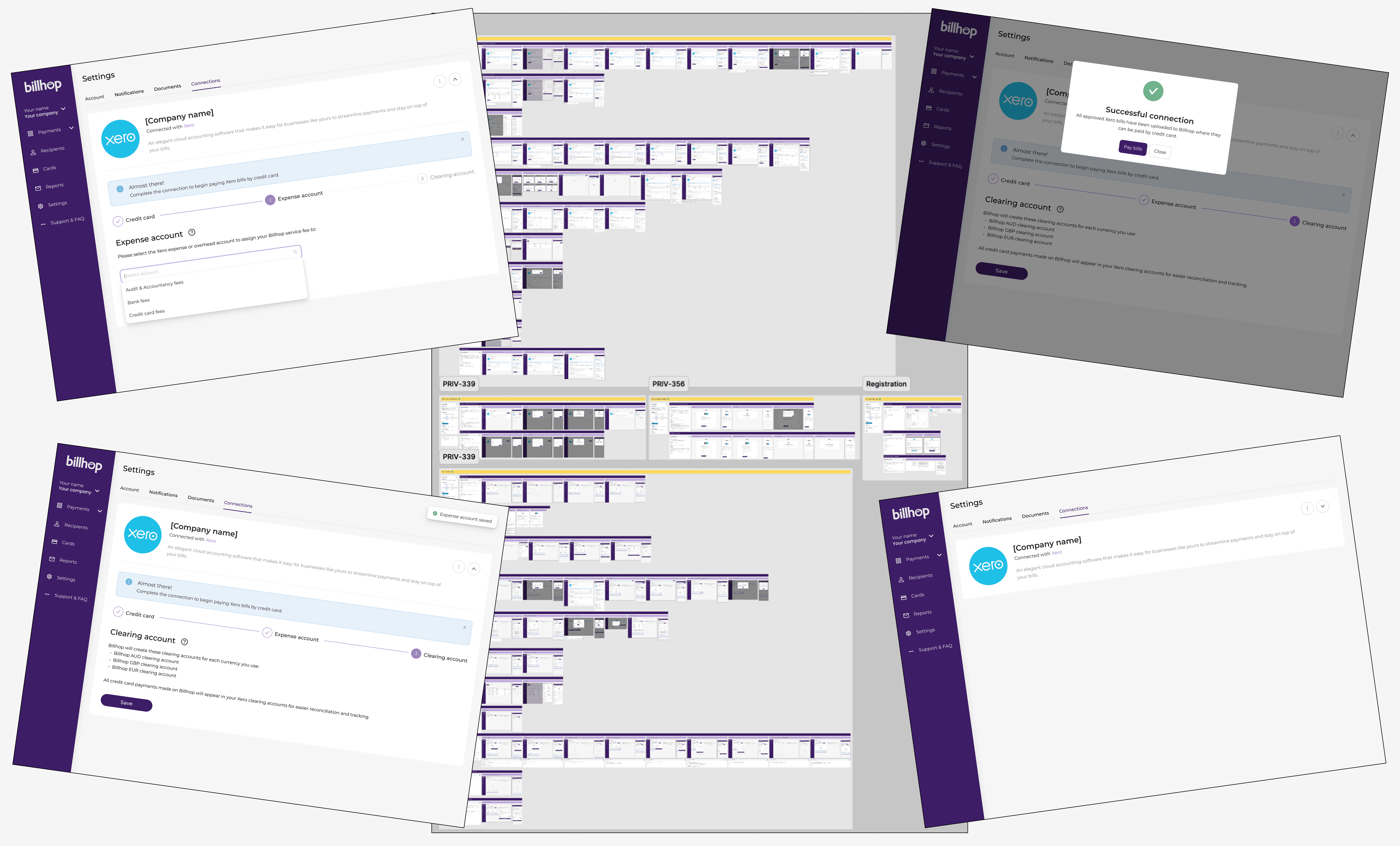 Overview of all screens of the final design