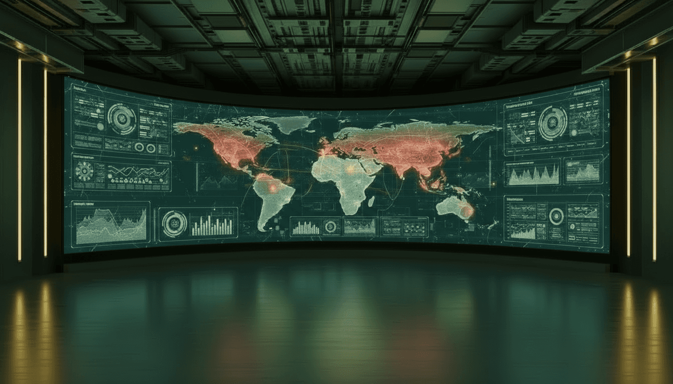 AXIOM clinical supply chain command center interface with global logistics data visualization