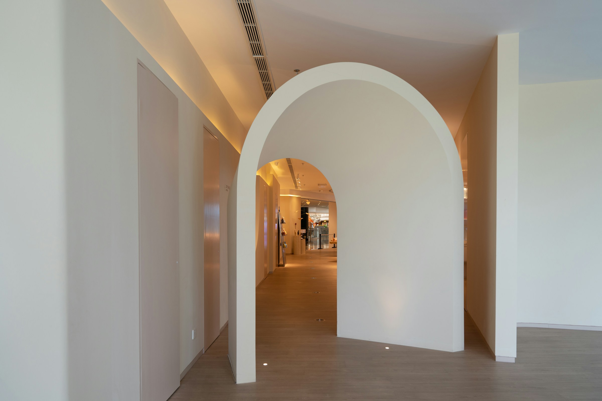 Warm minimal hallway with natural light