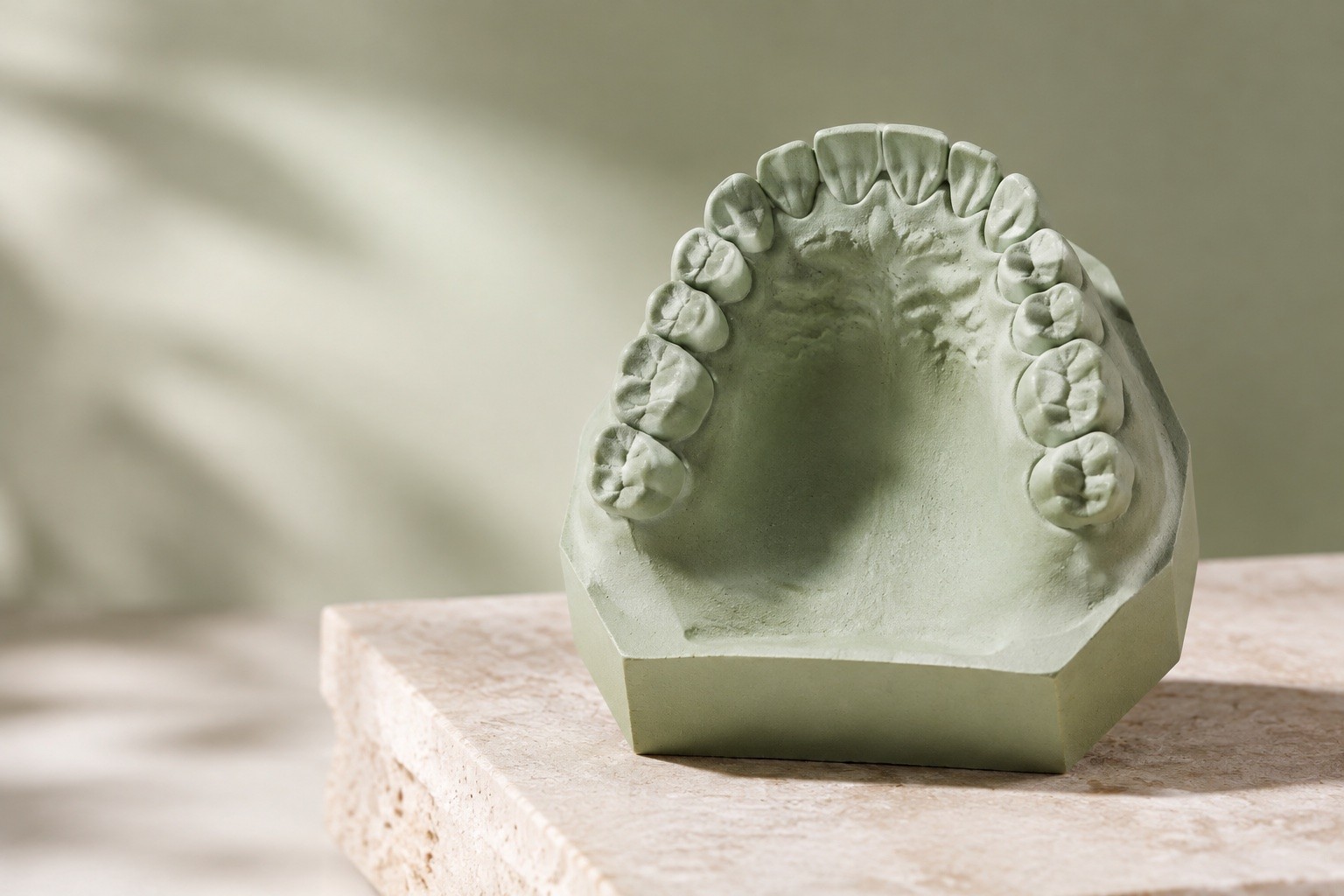 Modelo dental jade sobre piedra clara