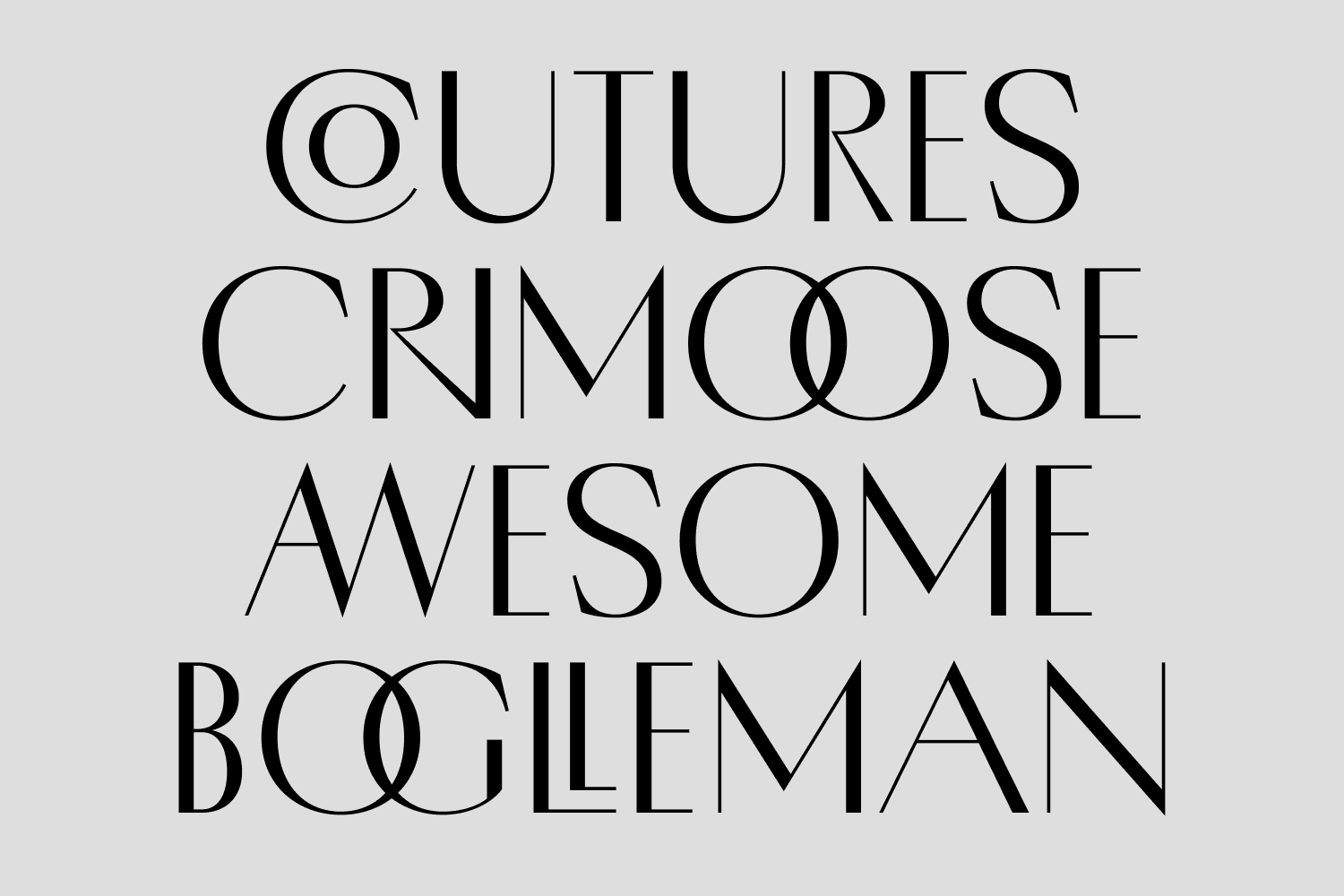 Porte display sans serif in a specimen layout