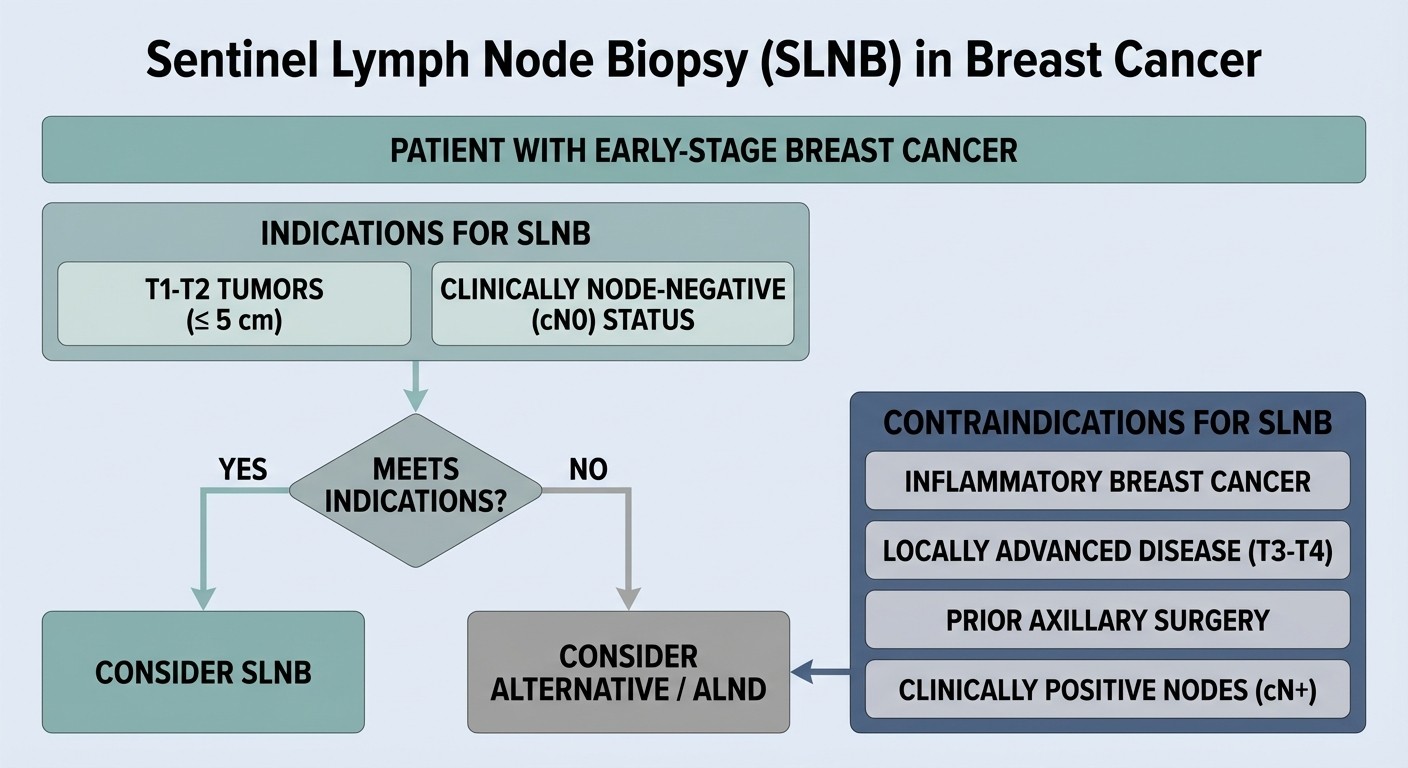 SLNB indications flowchart for breast cancer patients
