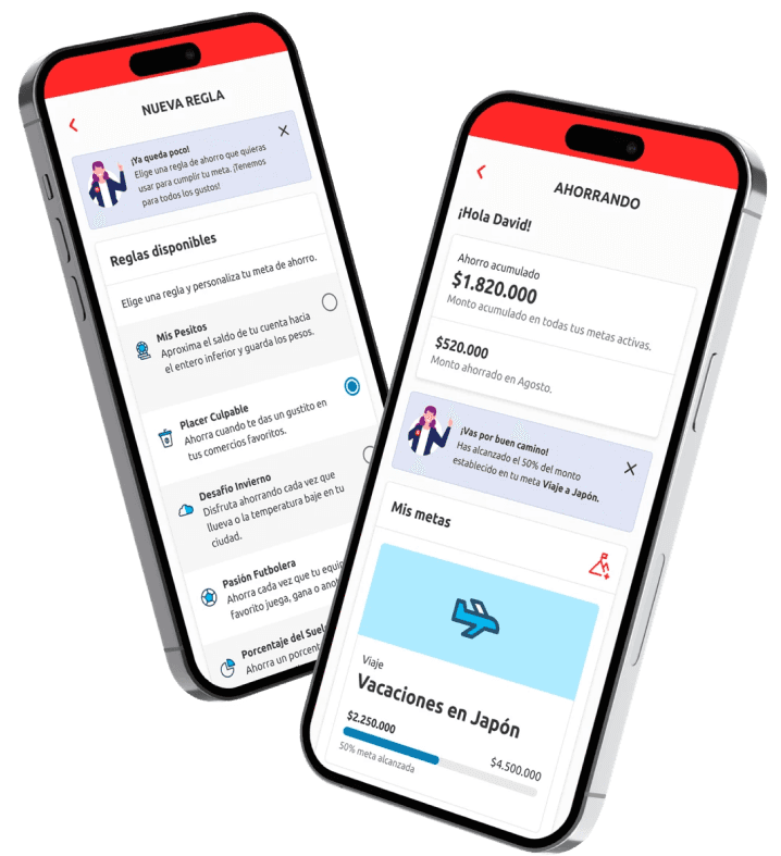 phone showiung banking app with savings solution
