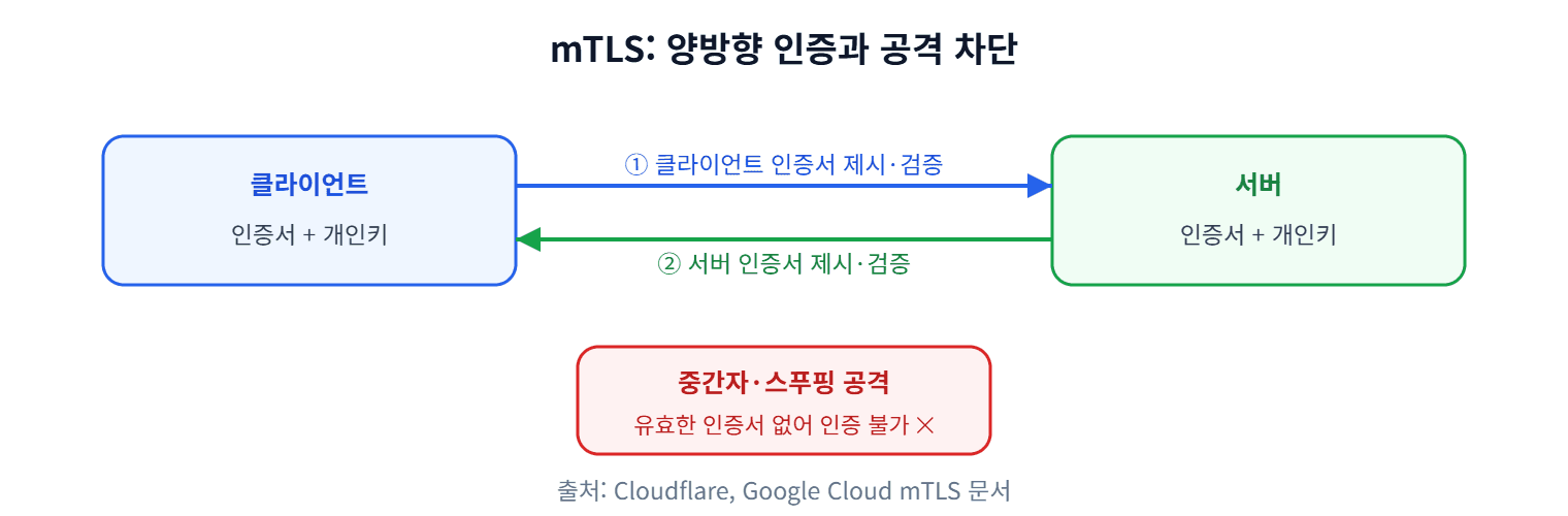 mTLS의 양방향 인증과 공격 차단
