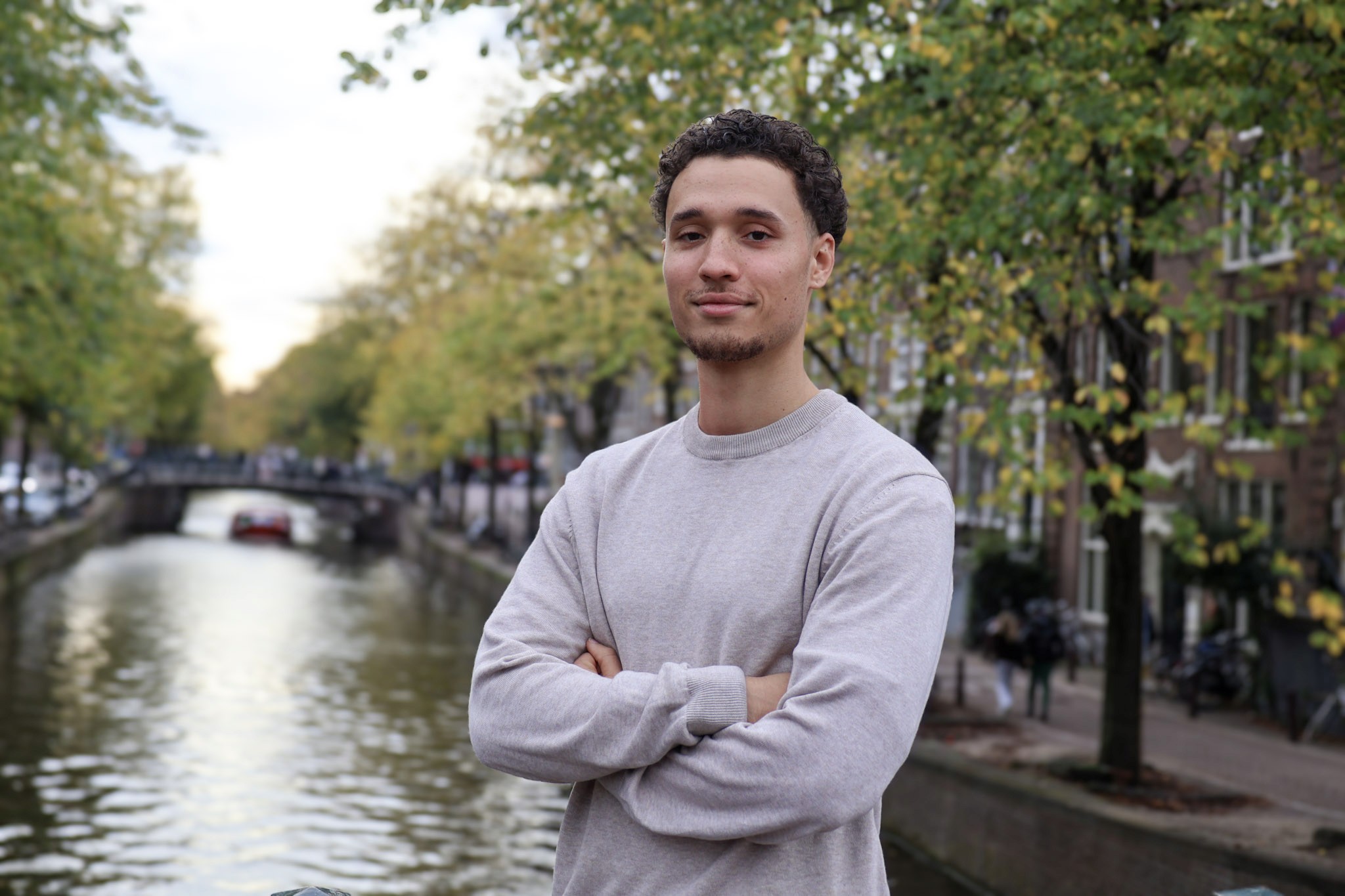 Two women laughing at work