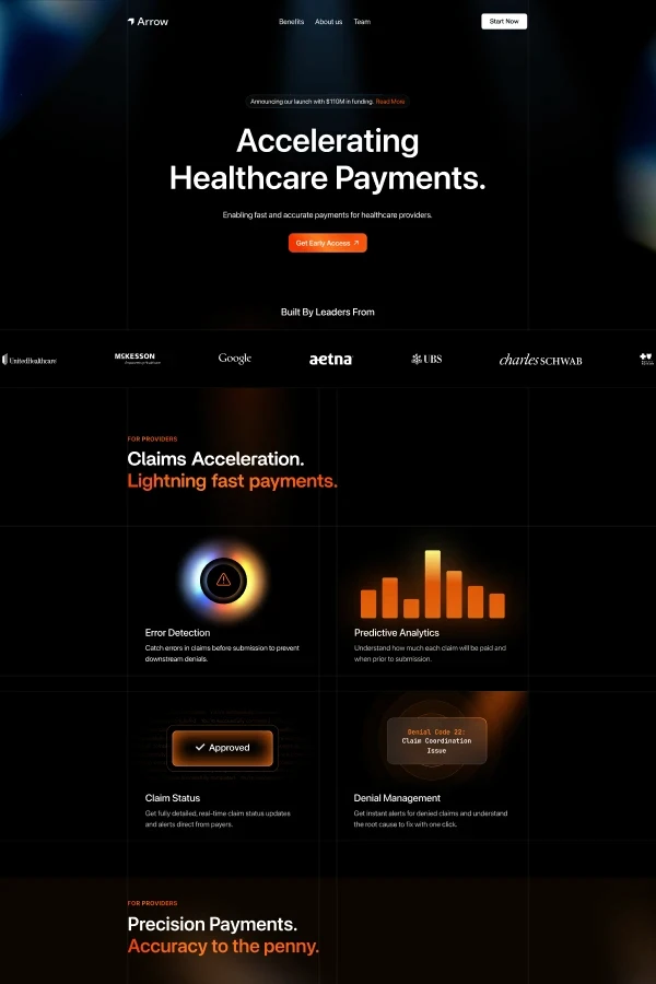 Homepage Section for Arrow