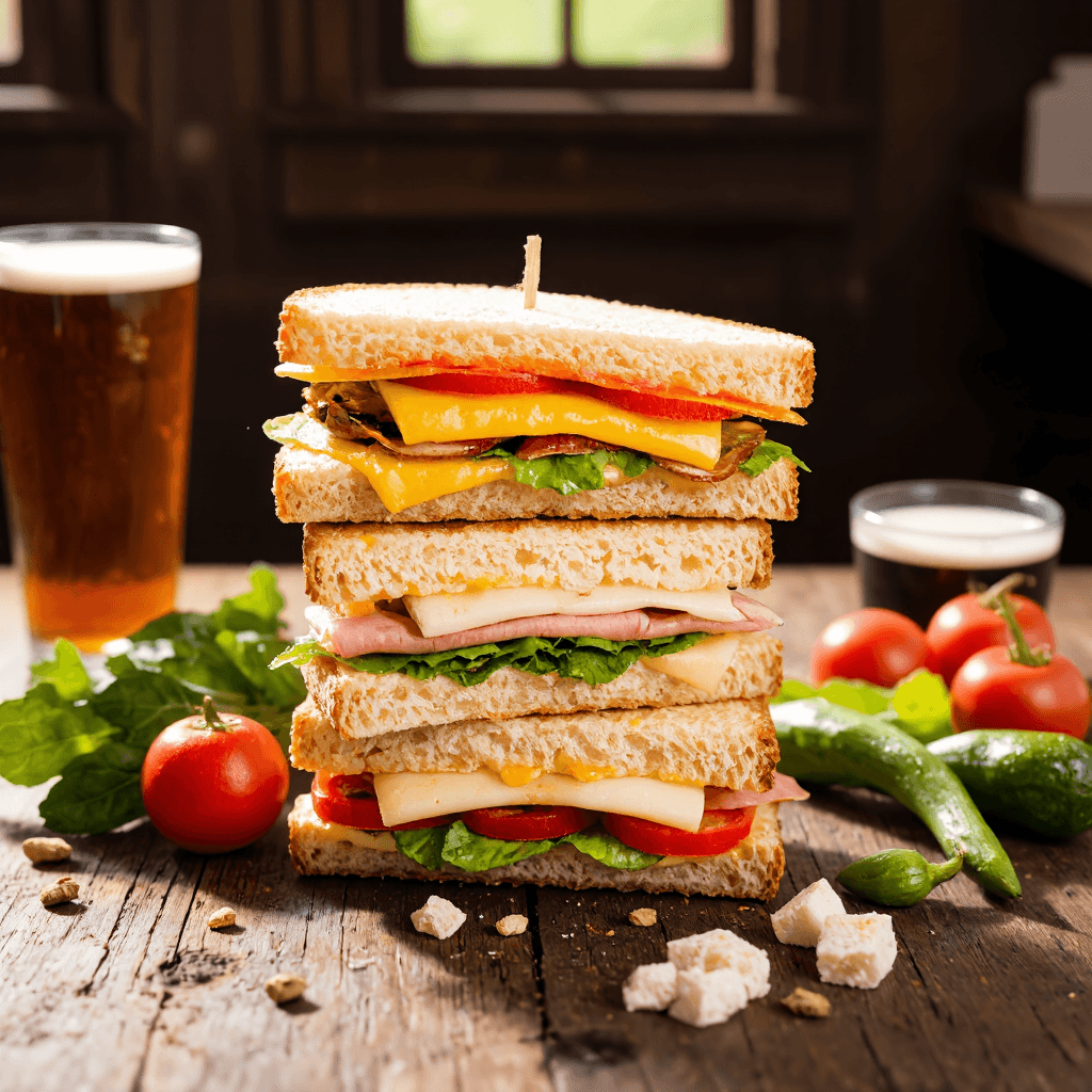 product photography of stack of sandwiches