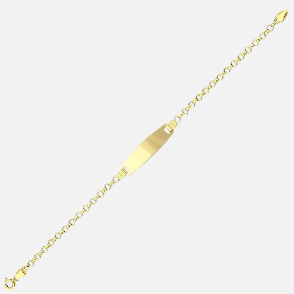 Assos Pırlanta 14 Ayar Altın Çocuk Künye Bileklik Modeli