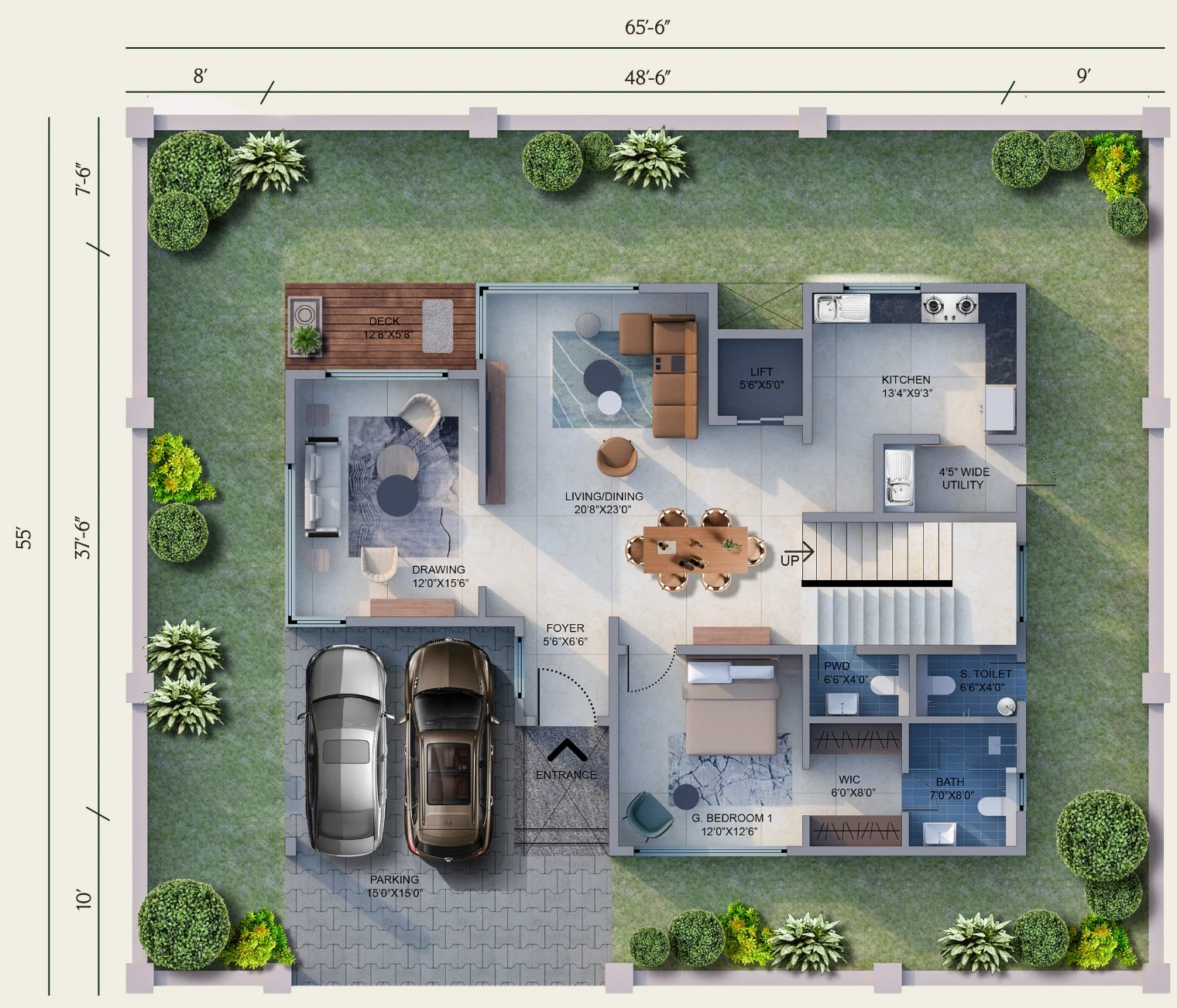 West Facing — Ground Floor Plan