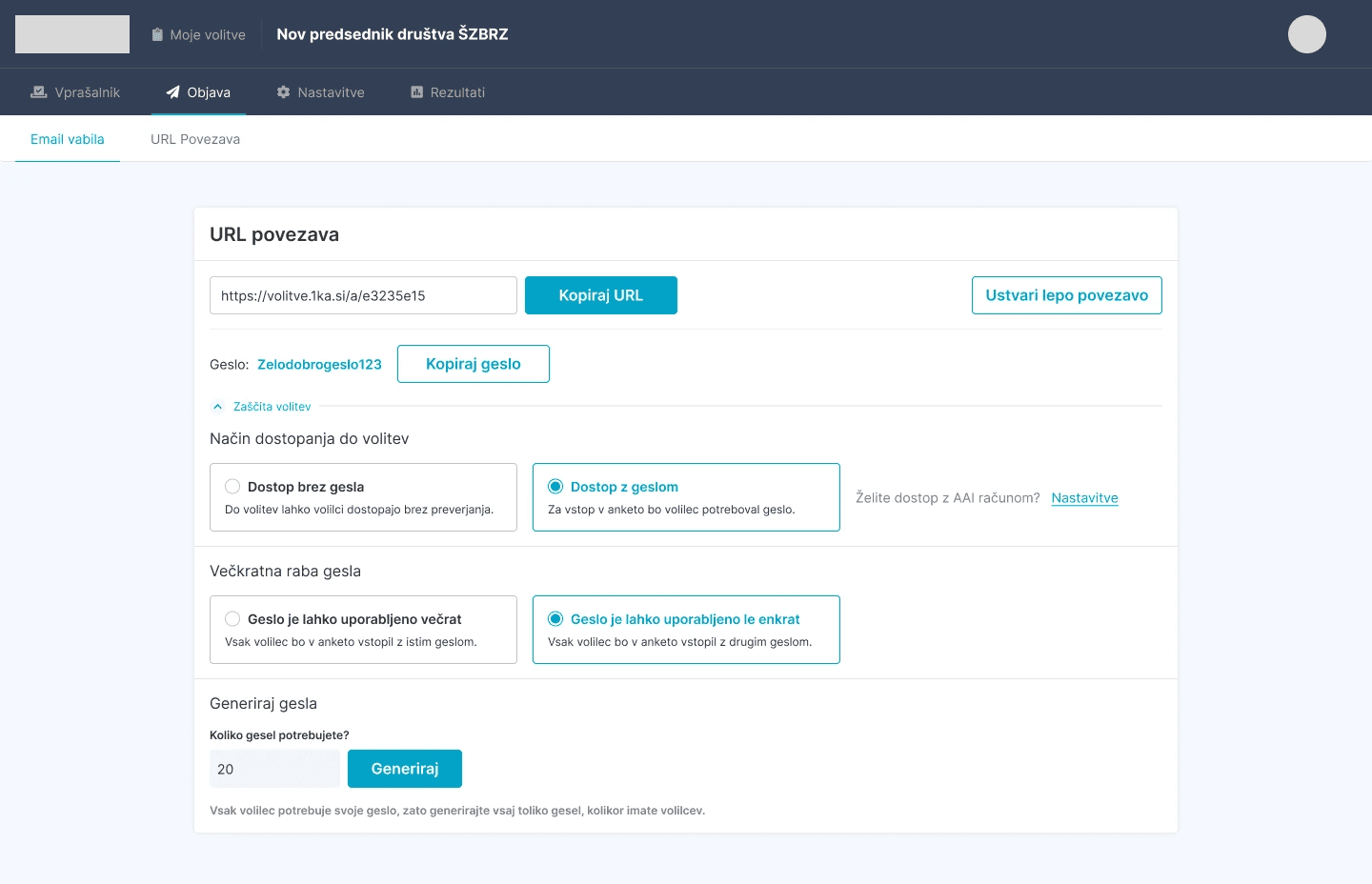 oneclickvoting - share via url
