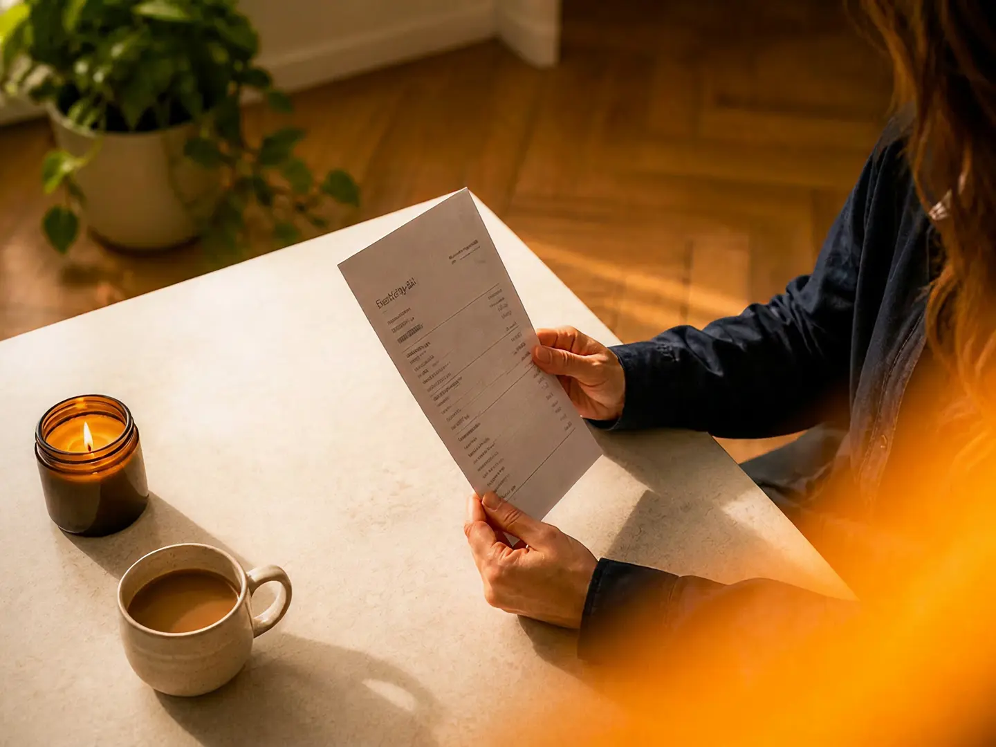 Client reading important documents