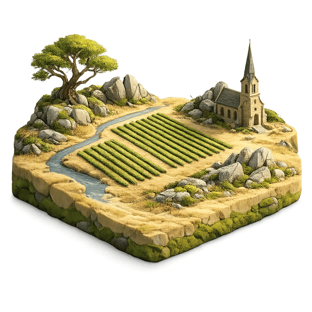 Artistic illustration of the Eden Valley wine region.