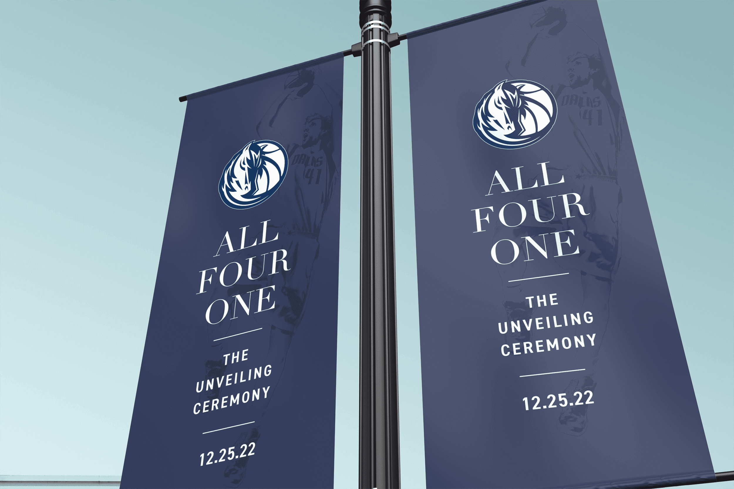 All Four One banners on a sign post