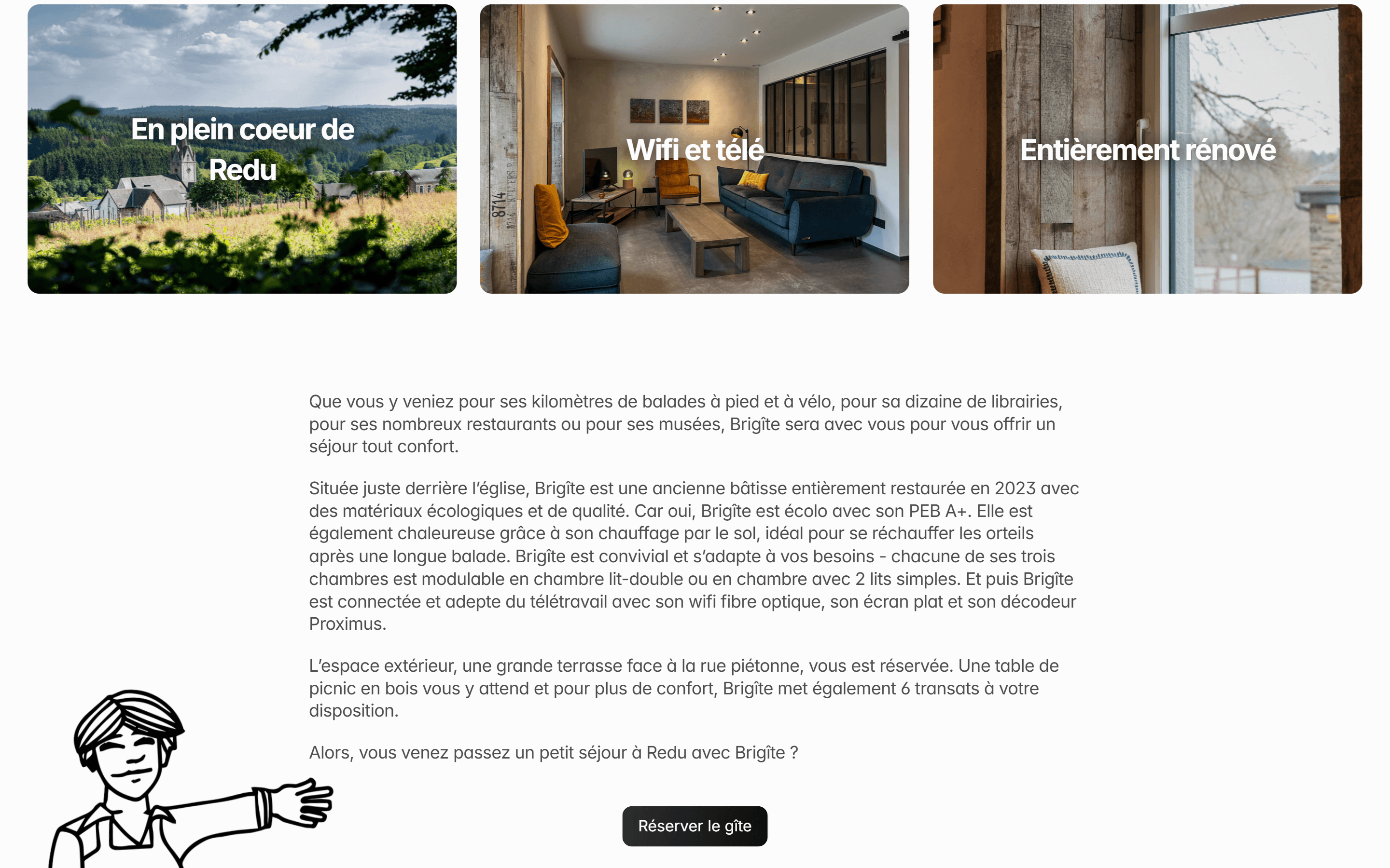 Présentation de l'entreprise avec texte facilement pris en main