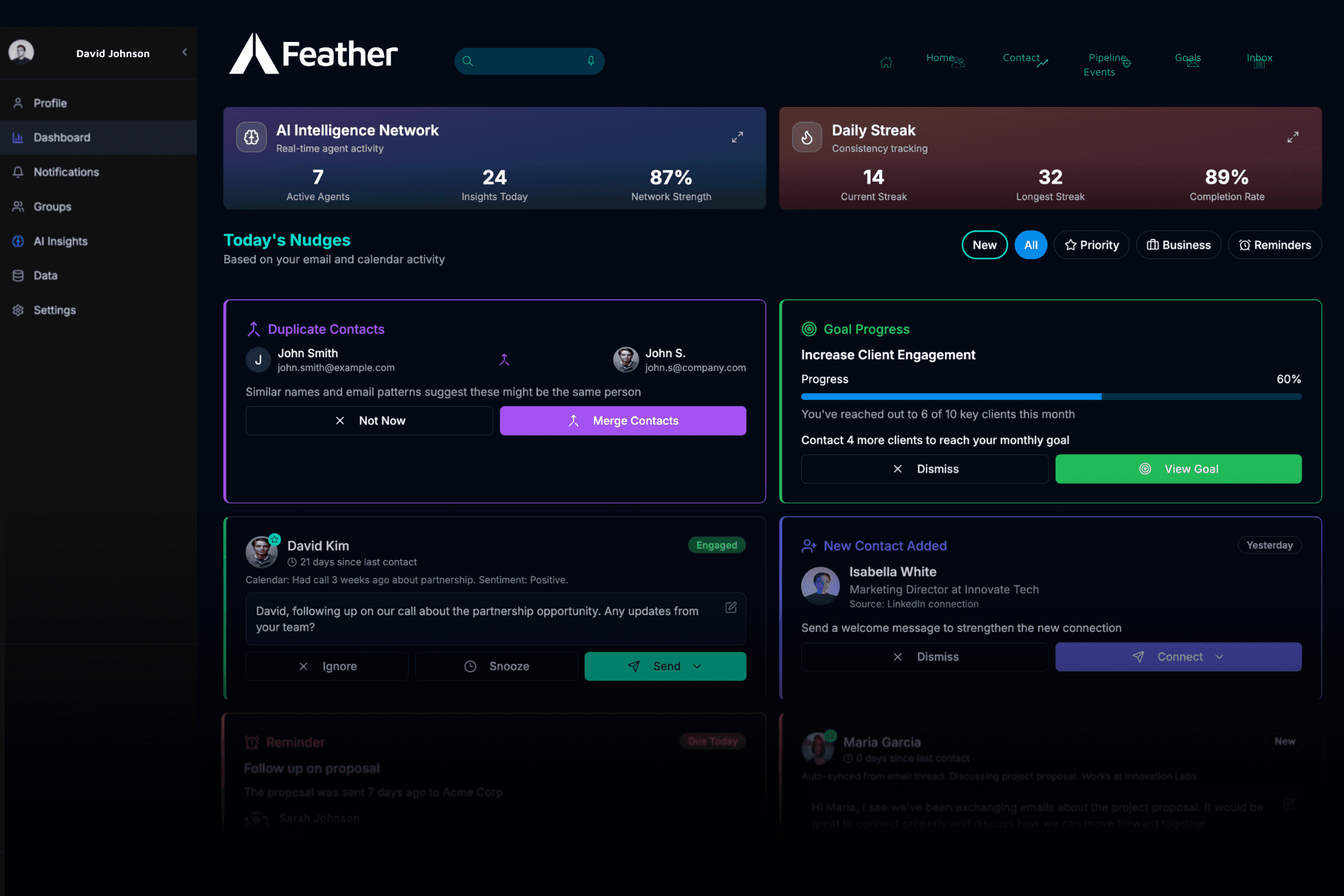Feather Dashboard