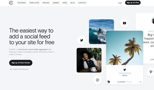 Curator social media aggregator