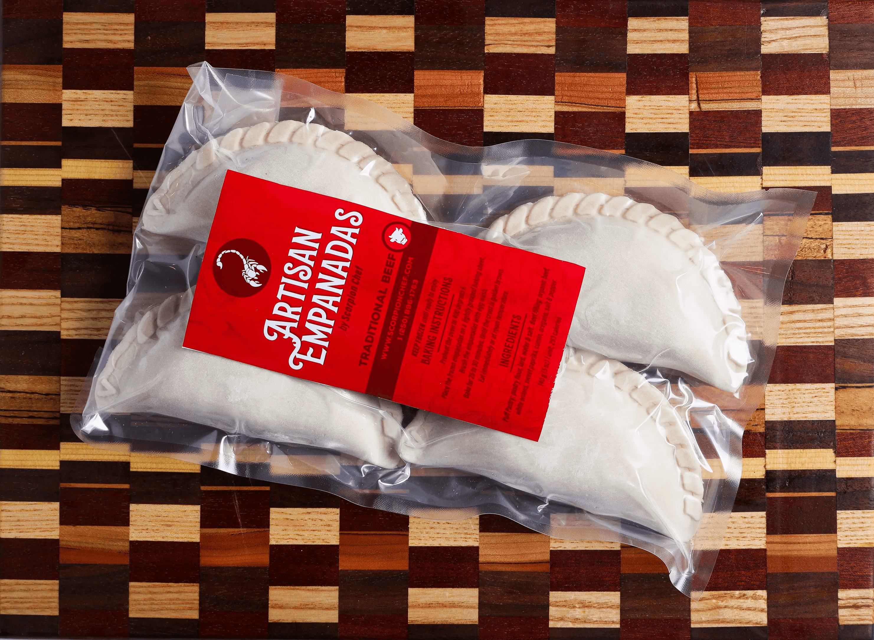 Scorpion Chef frozen artisan beef empanadas 4 pack Vancouver Island