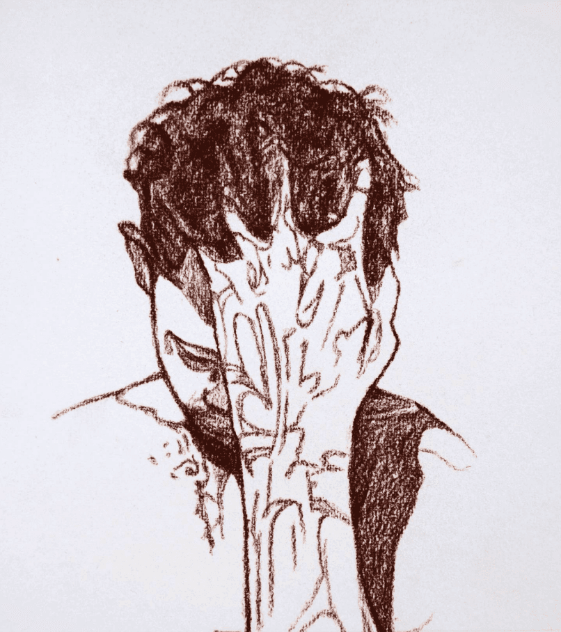 herd of sheep on road painting