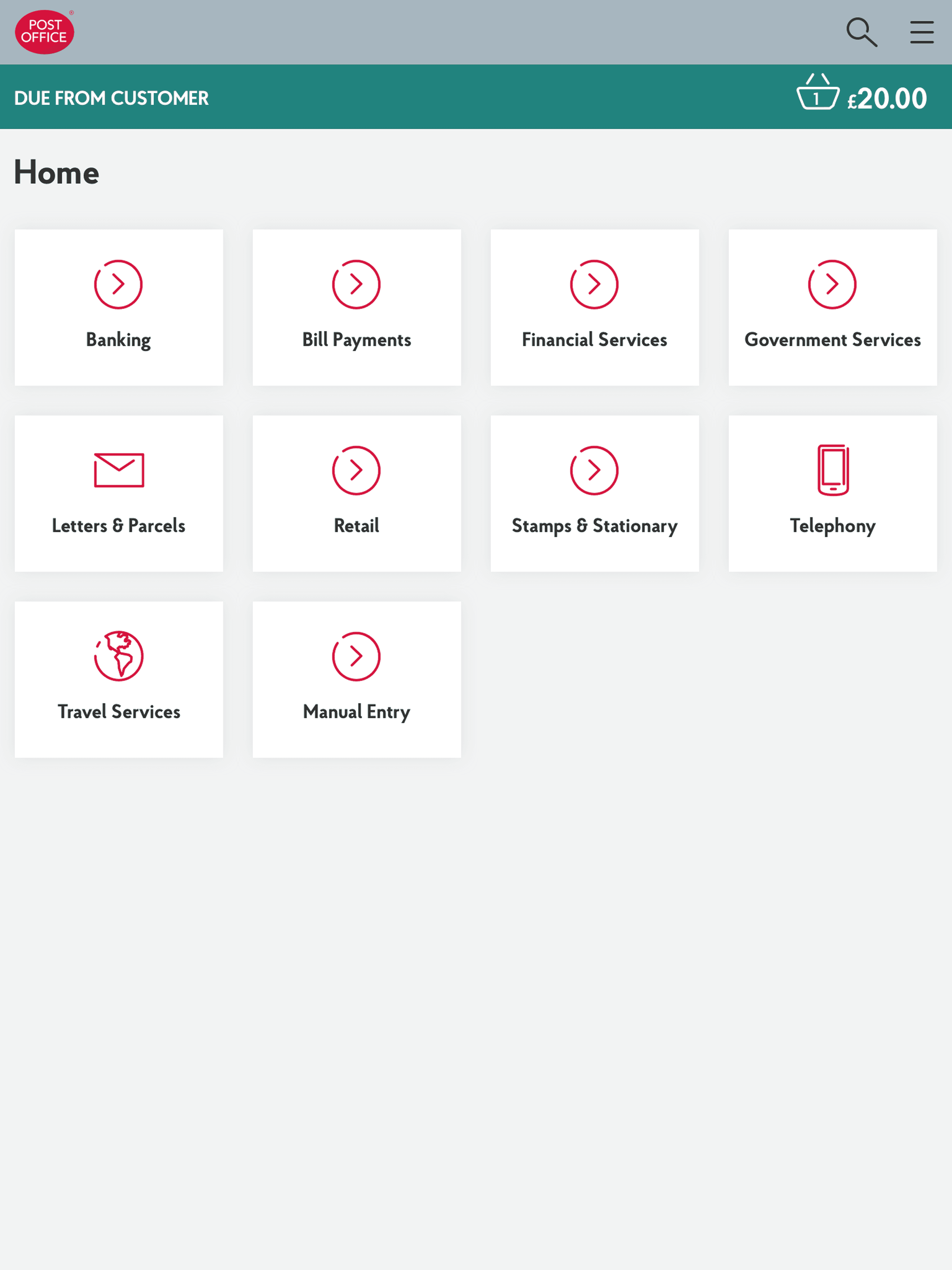 EPOS: Home - tablet screen