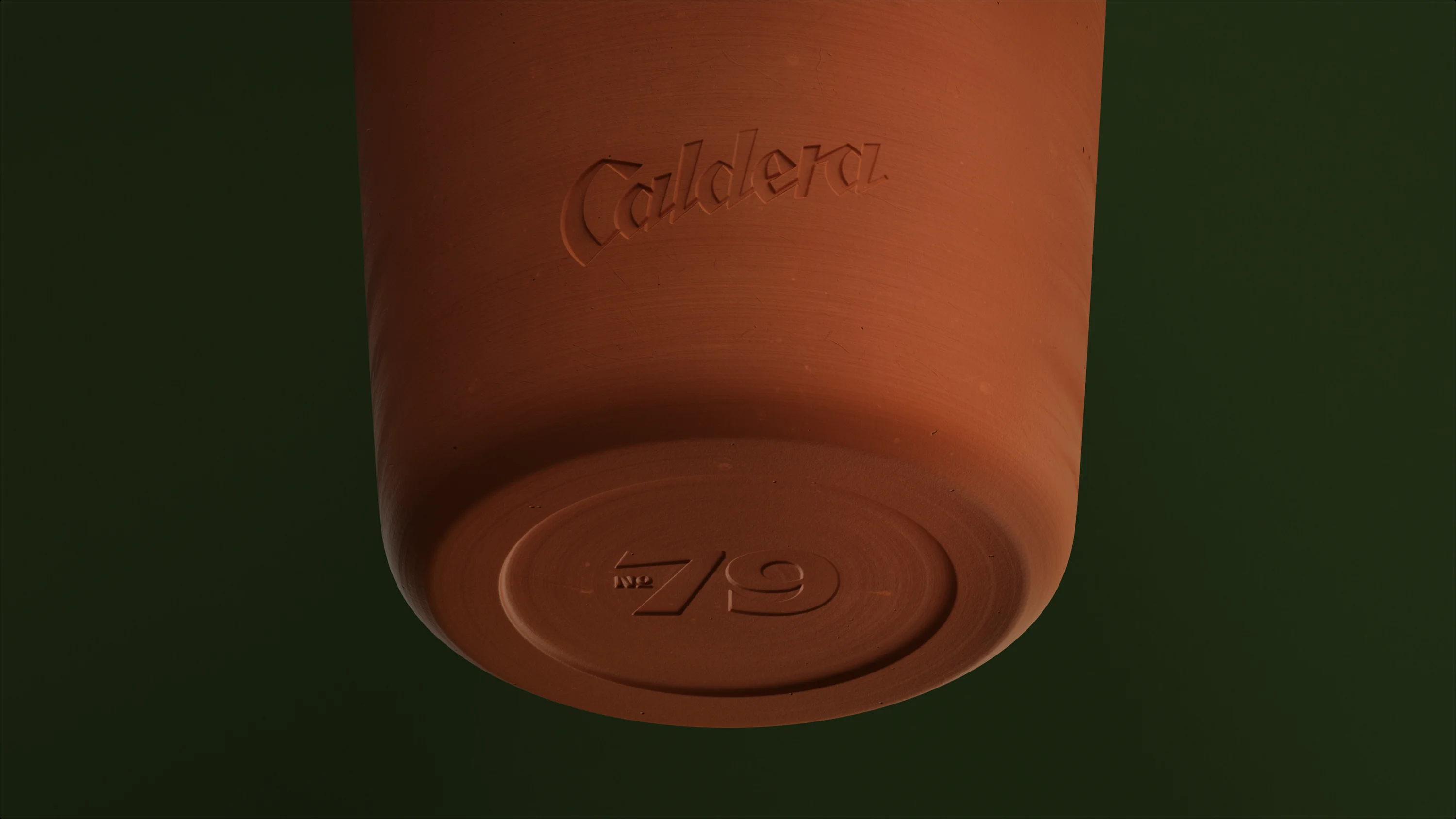 An image of the bottom part of the olive oil bottle made of clay