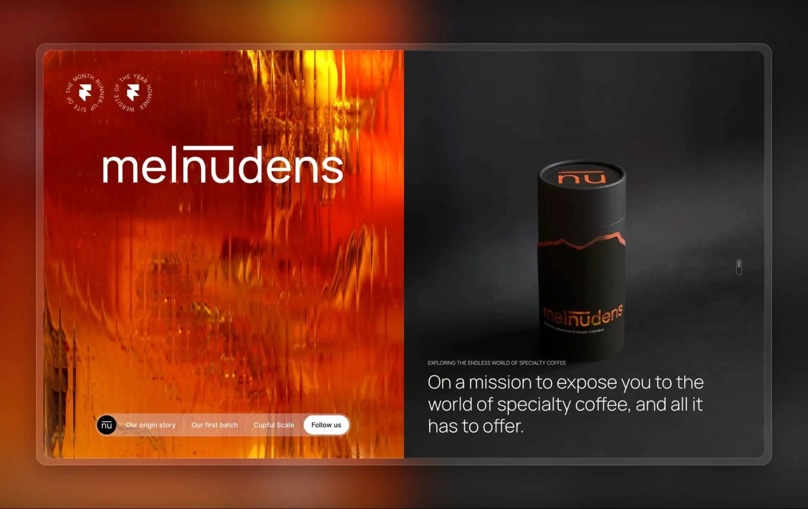 Melnūdens Coffee 웹사이트에 대해 소개합니다.