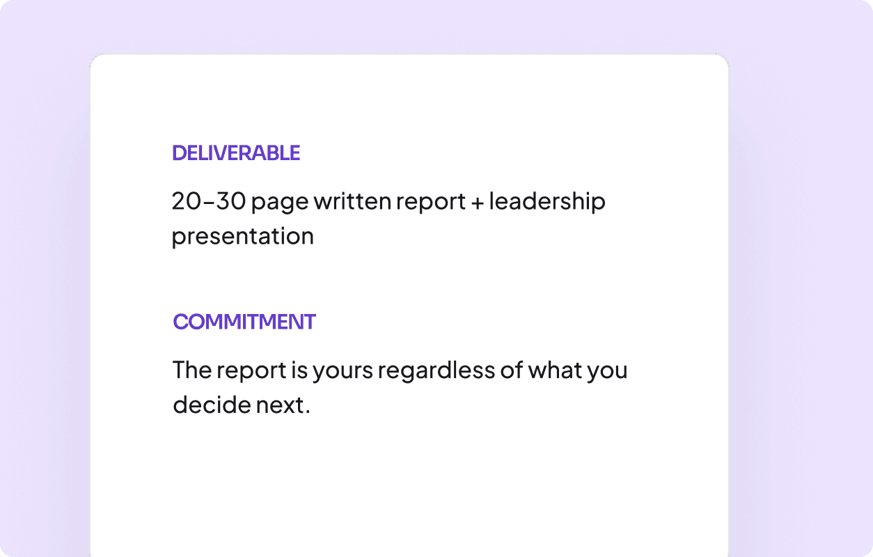 Data platform assessment timeline & result