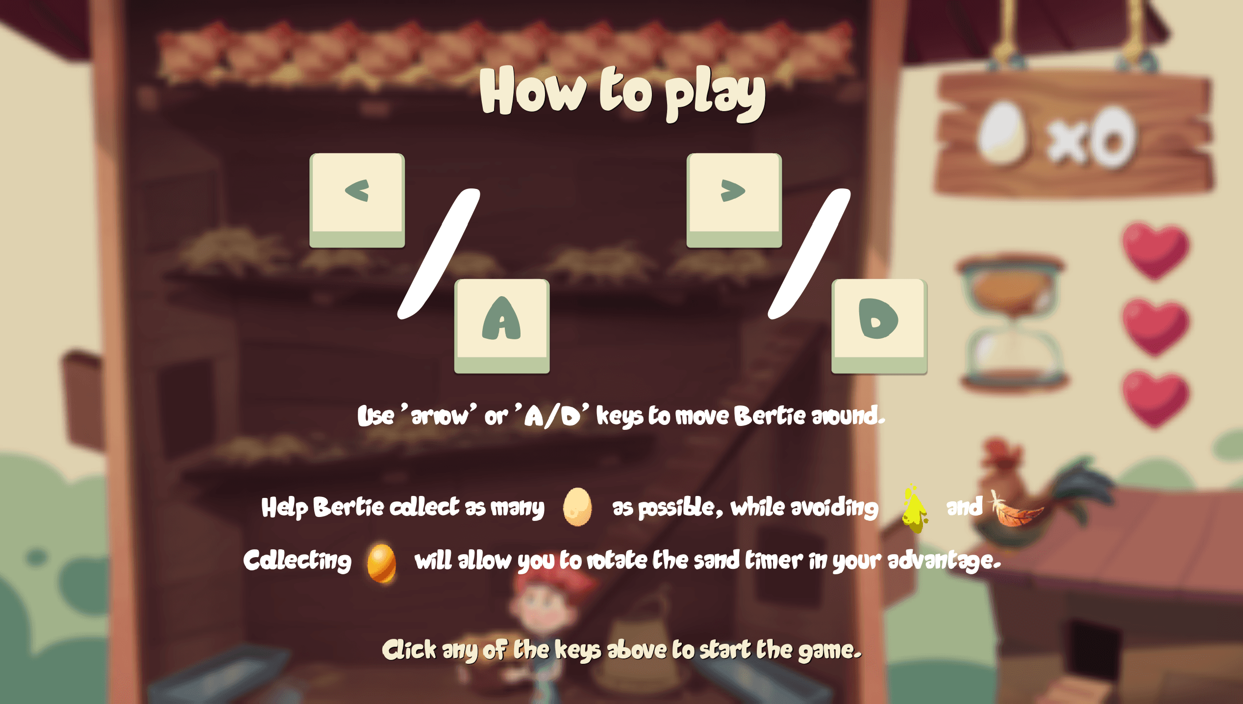 Eggs4Pie Instructions Screen