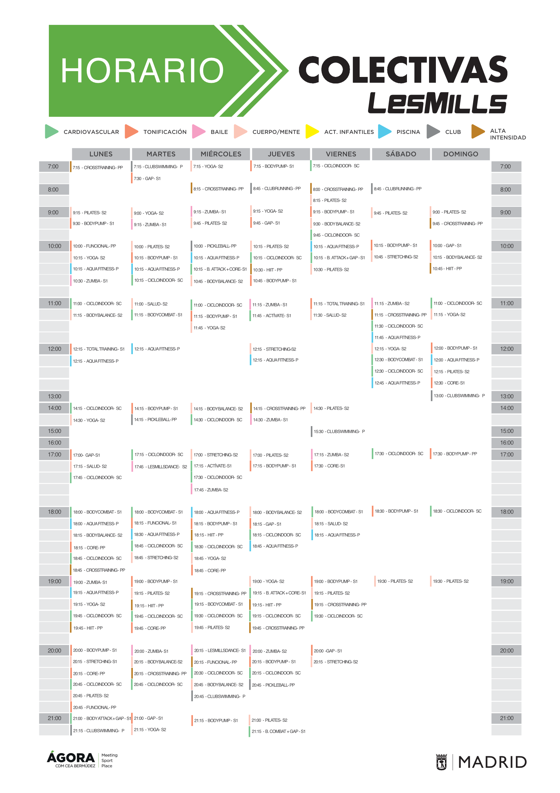 horario de actividades de ágora cea bermúdez