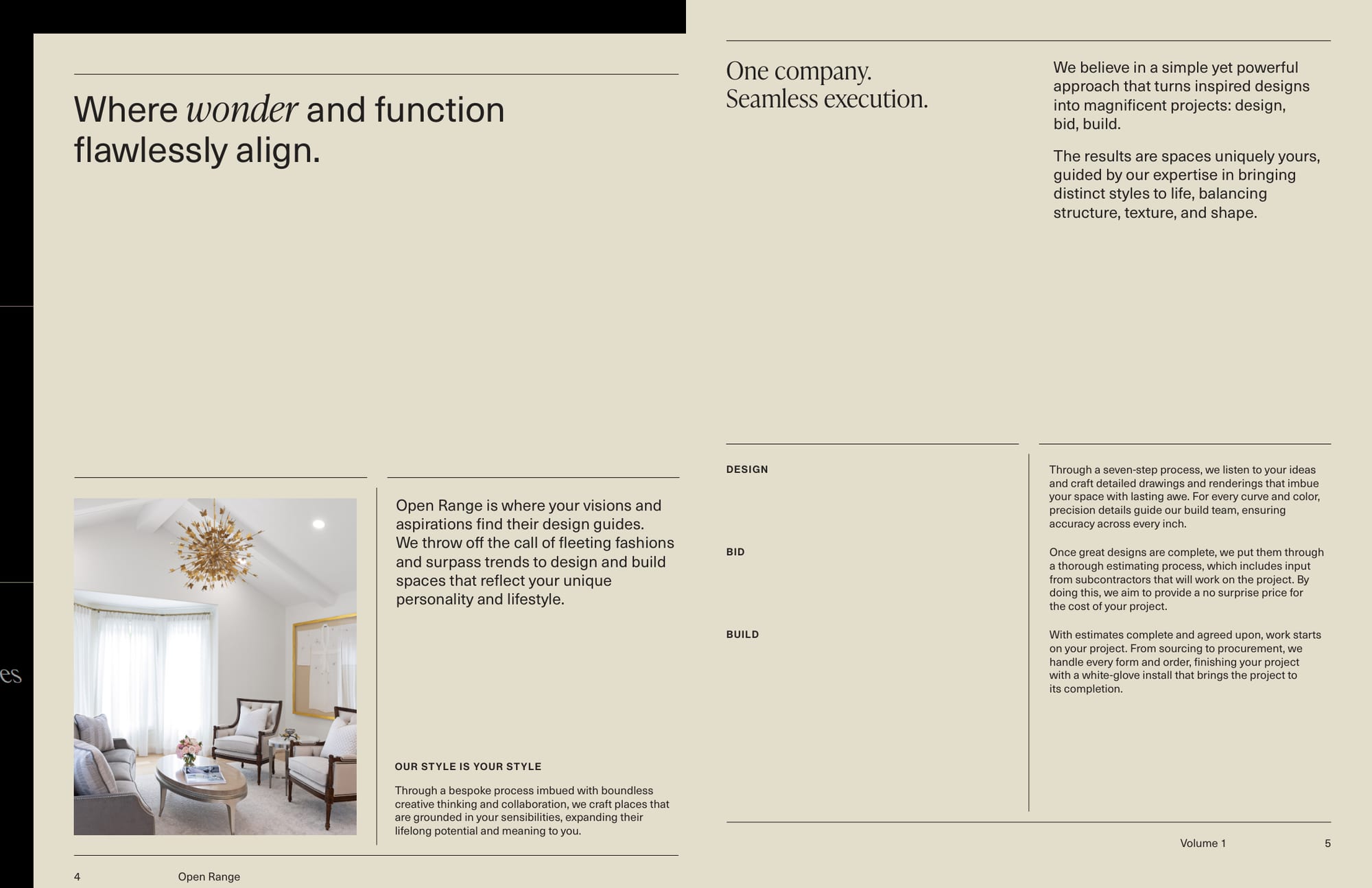 Magazine spread: Where wonder and function flawlessly align. One company. Seamless execution.